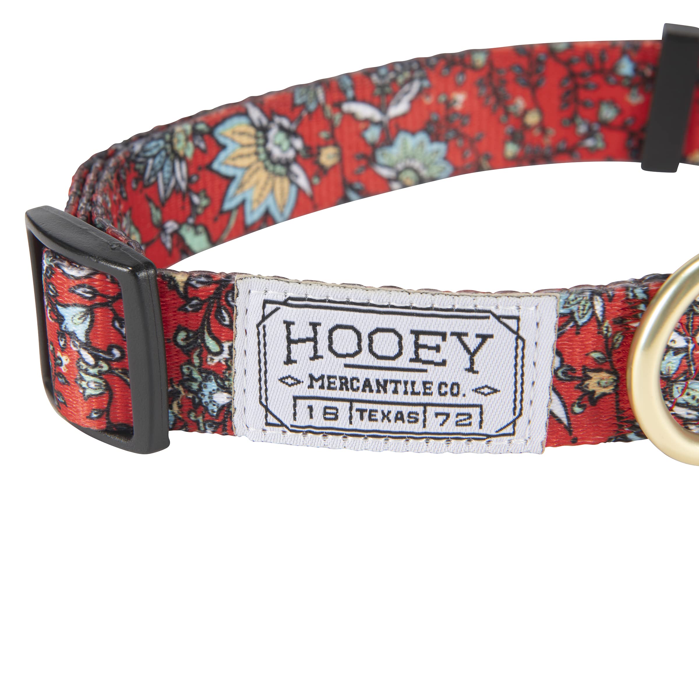 Hooey Nomad Dog Collar, Durable Polyester Webbing Collar With Graphic-Inspired Prints, Western Floral, Medium