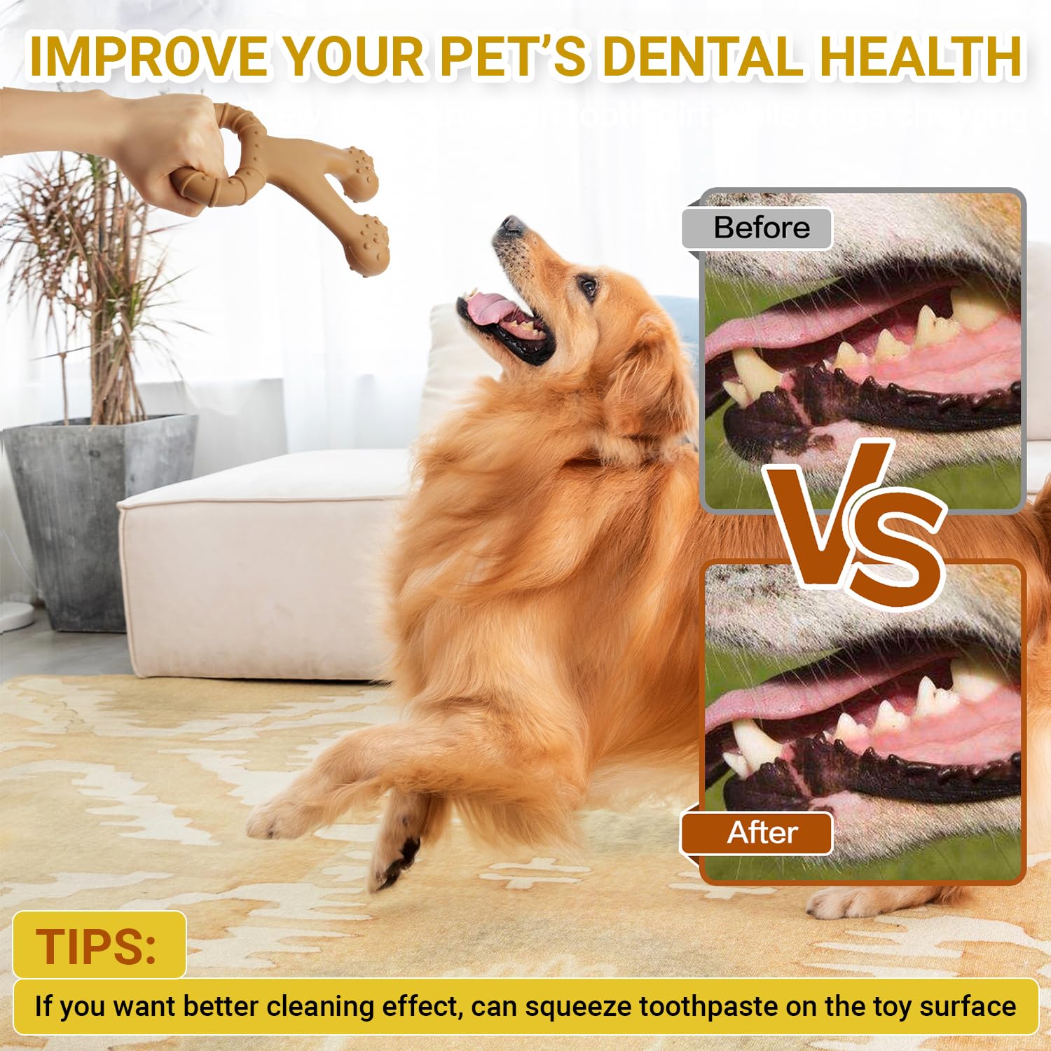 Dog Chew Toys For Aggressive Chewers, Dog Toys For Large Medium Small Dogs, Chew Bones For Heavy Chewer/ Indestructible Dog Toys