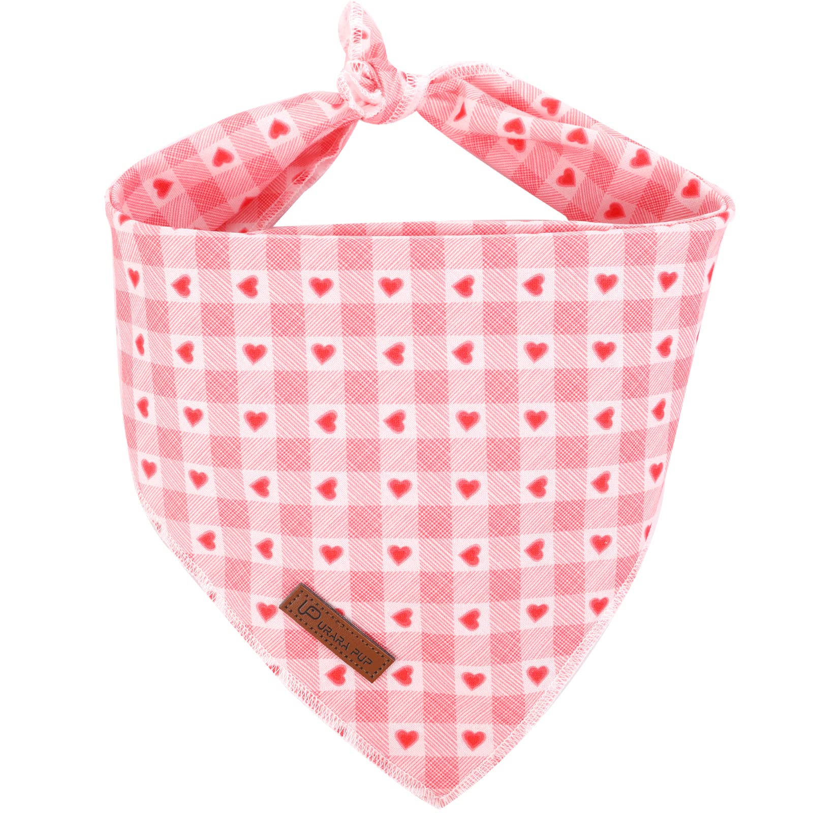 Up Urara Pup Valentine’S Day Dog Bandana, Valentine Triangle Bid Scarf For Girl Boy Medium Large Dogs, Adorable Puppy Wedding & Valentine’S Day Bandana, Cute Soft Cotton Pet Kerchief
