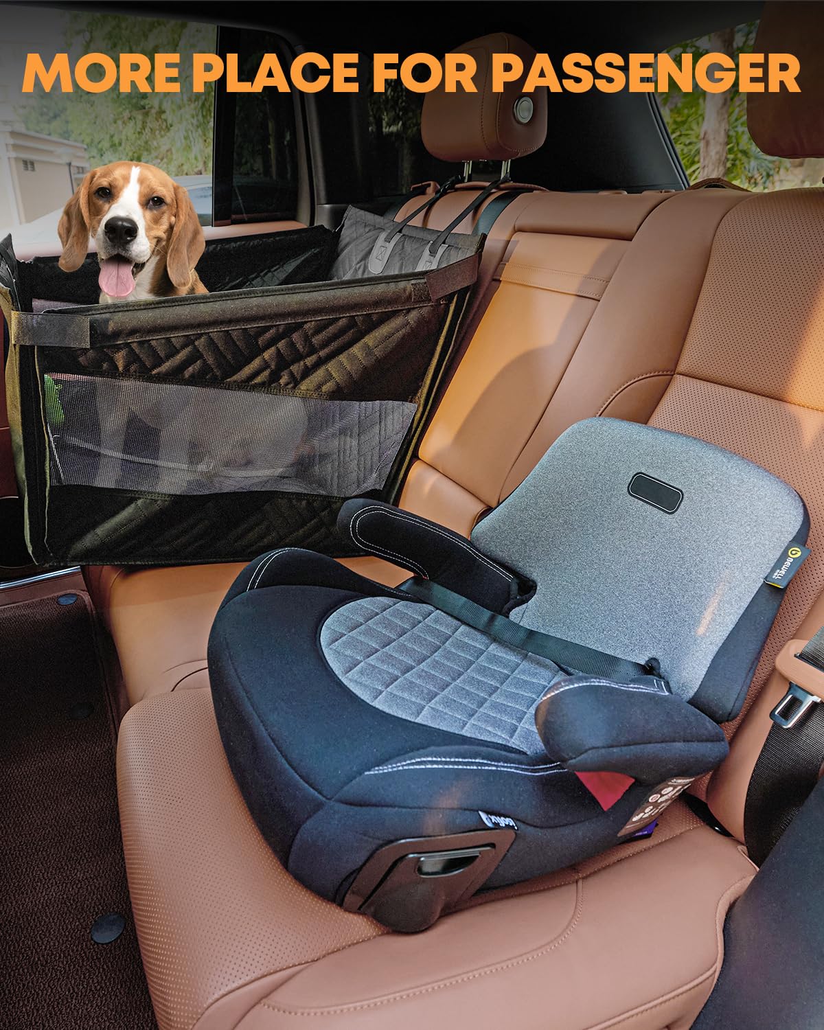 Kohree Dog Car Seat Cover For Small Dogs, Hard Bottom Dog Car Seat Cover For Back Seat With Upgraded Pvc Pipe, Waterproof 900D C