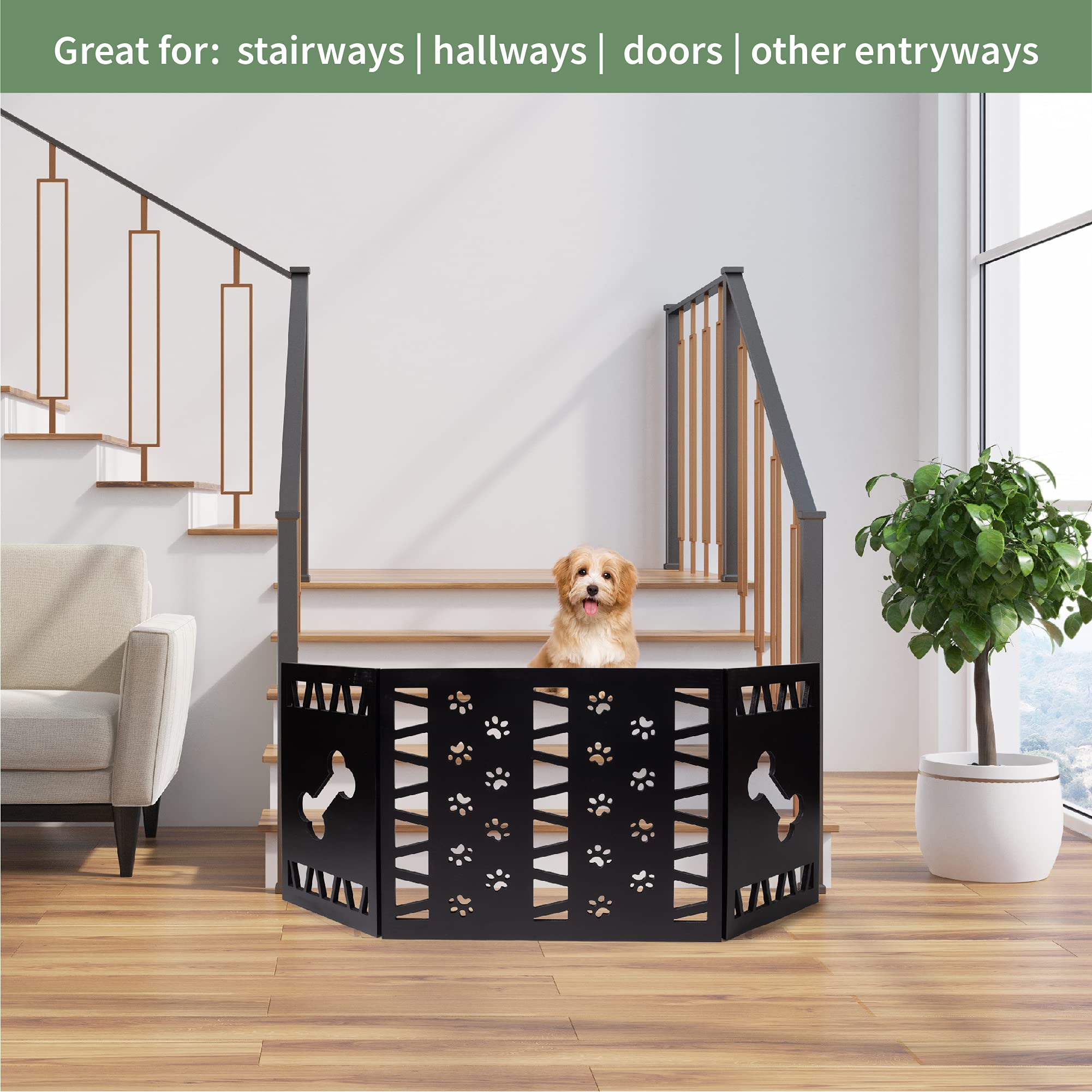 Free Standing Pet Gate | Pet Gate For Small Dogs | Free Standing Dog Gate For Stairs | Freestanding Dog Gates For Doorways | Freestanding Pet Gates For Dogs | Width 23.5-47 Inch | Height 18.75 Inch