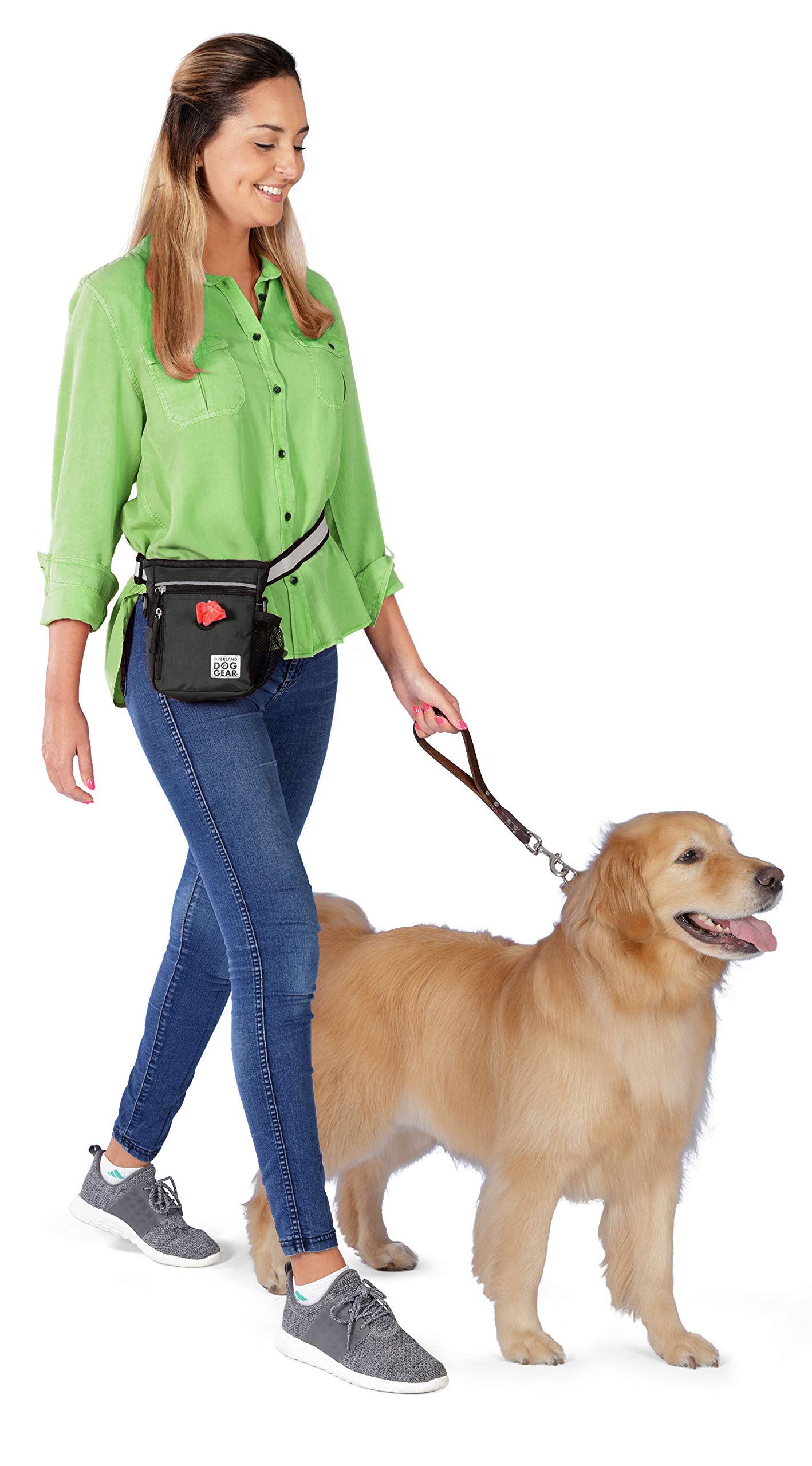 Mobile Dog Gear, Small Dog Walking Bag, Day or Night Reflective, 6 by 7 Inches