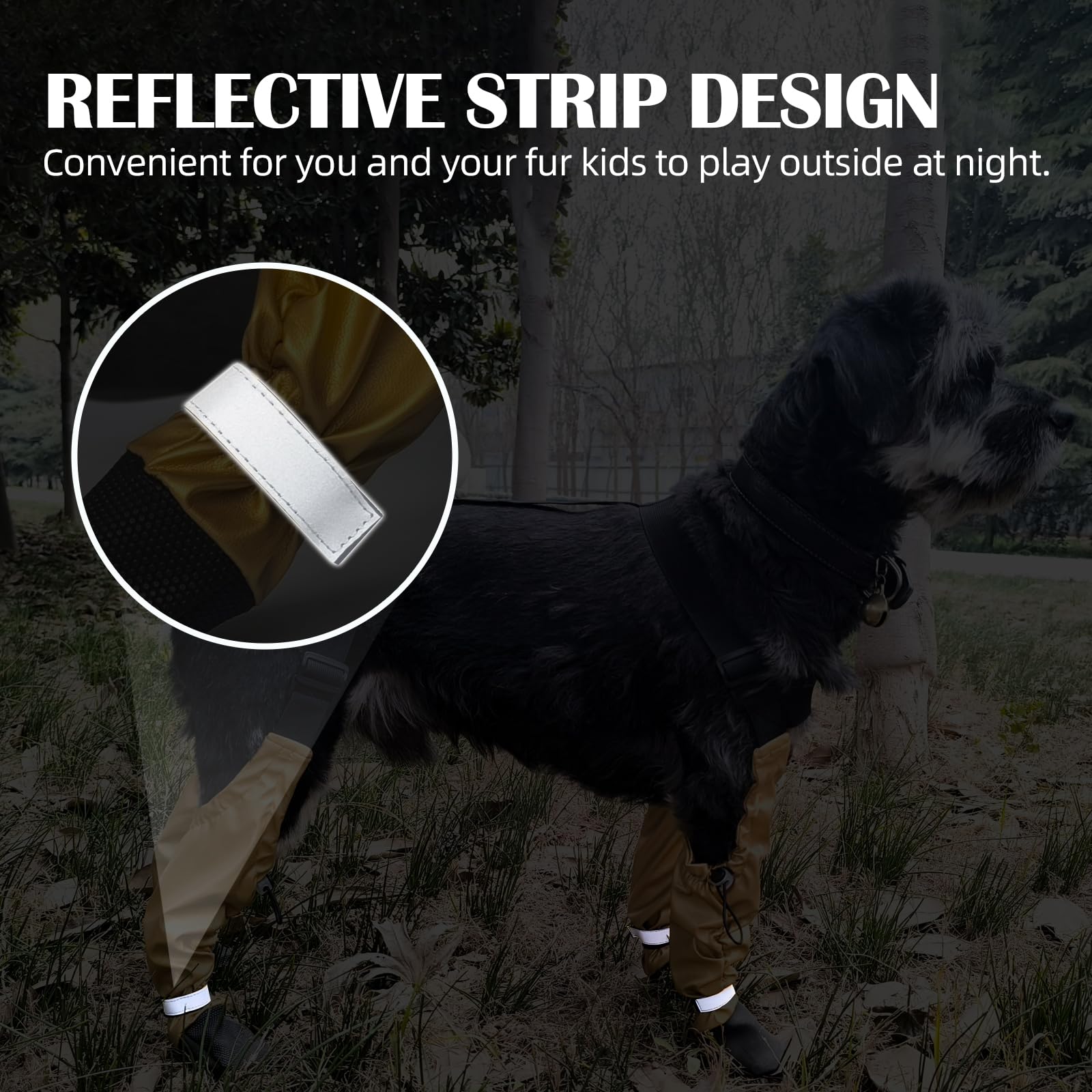 Outdoor Waterproof Dog Boots, Dog Paw Protector For Small Medium Dogs, Dog Shoes Nonslip For Snow Rain, Anti-Slip Dog Shoes With