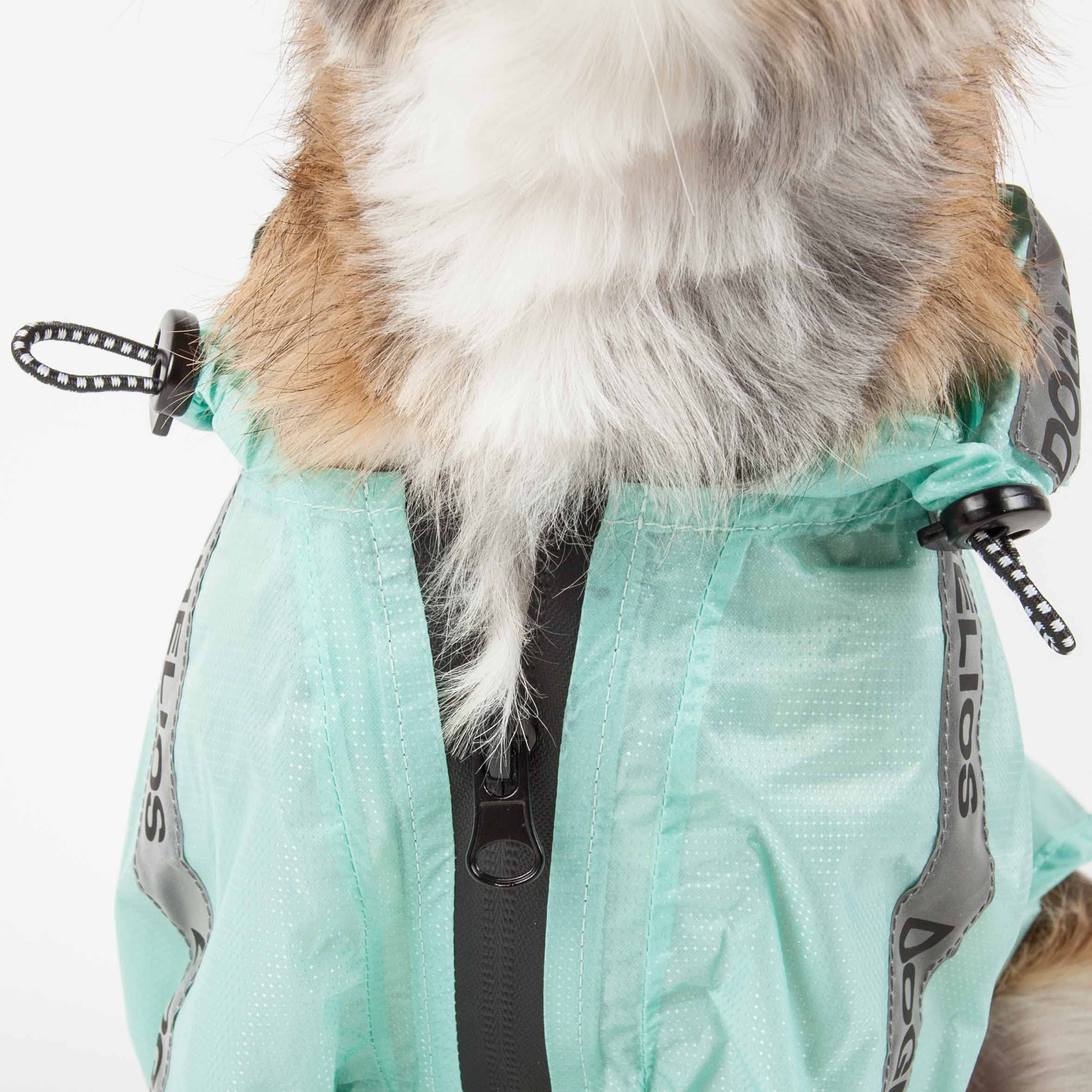 Dog Helios Torrential Shield Adjustable and Waterproof Dog Raincoat Poncho, XL, Green
