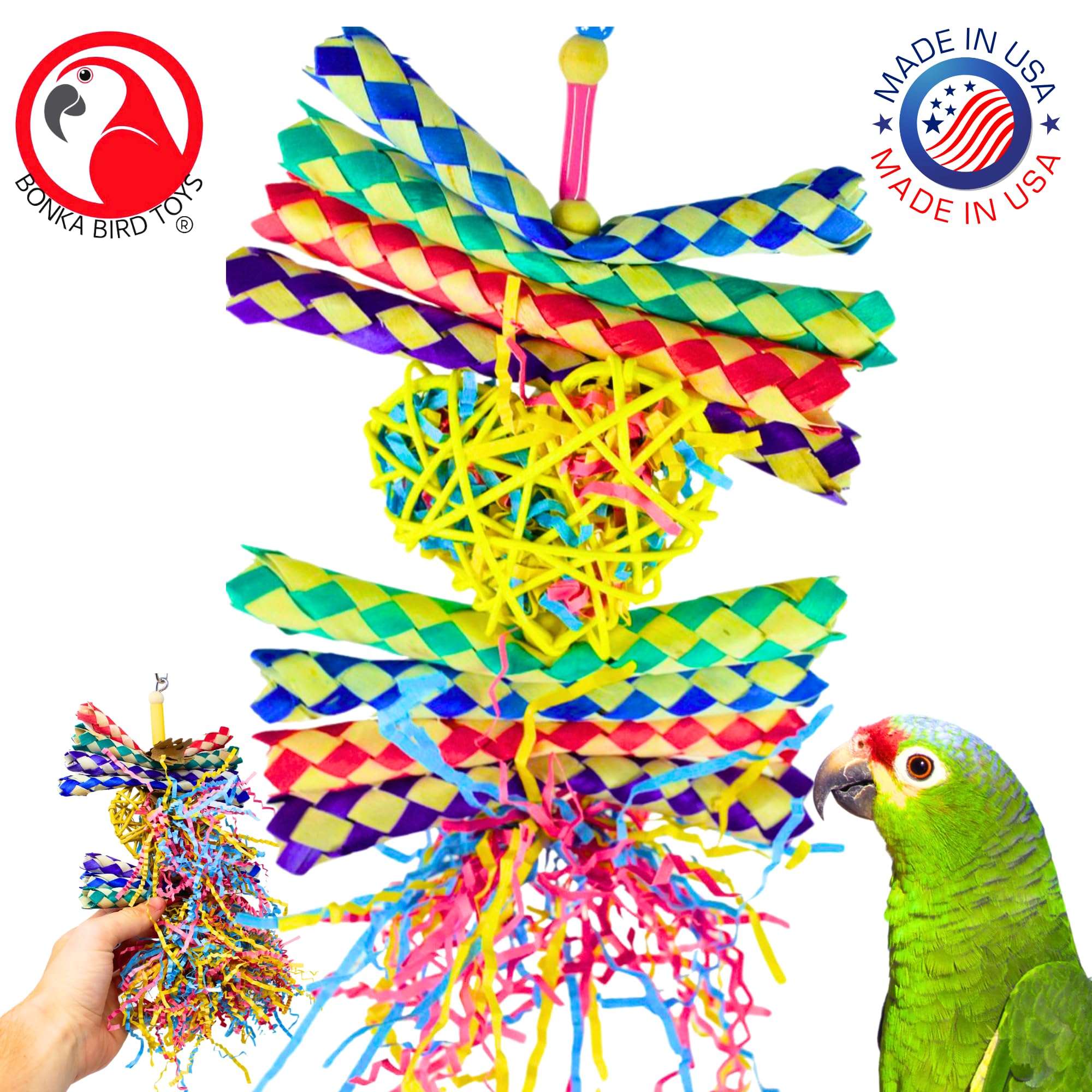 Bonka Bird Toys 1730 Foraging Heart Medium - 9” X 6” - For Conures, Cockatiels, Parakeets, And Similar Breeds