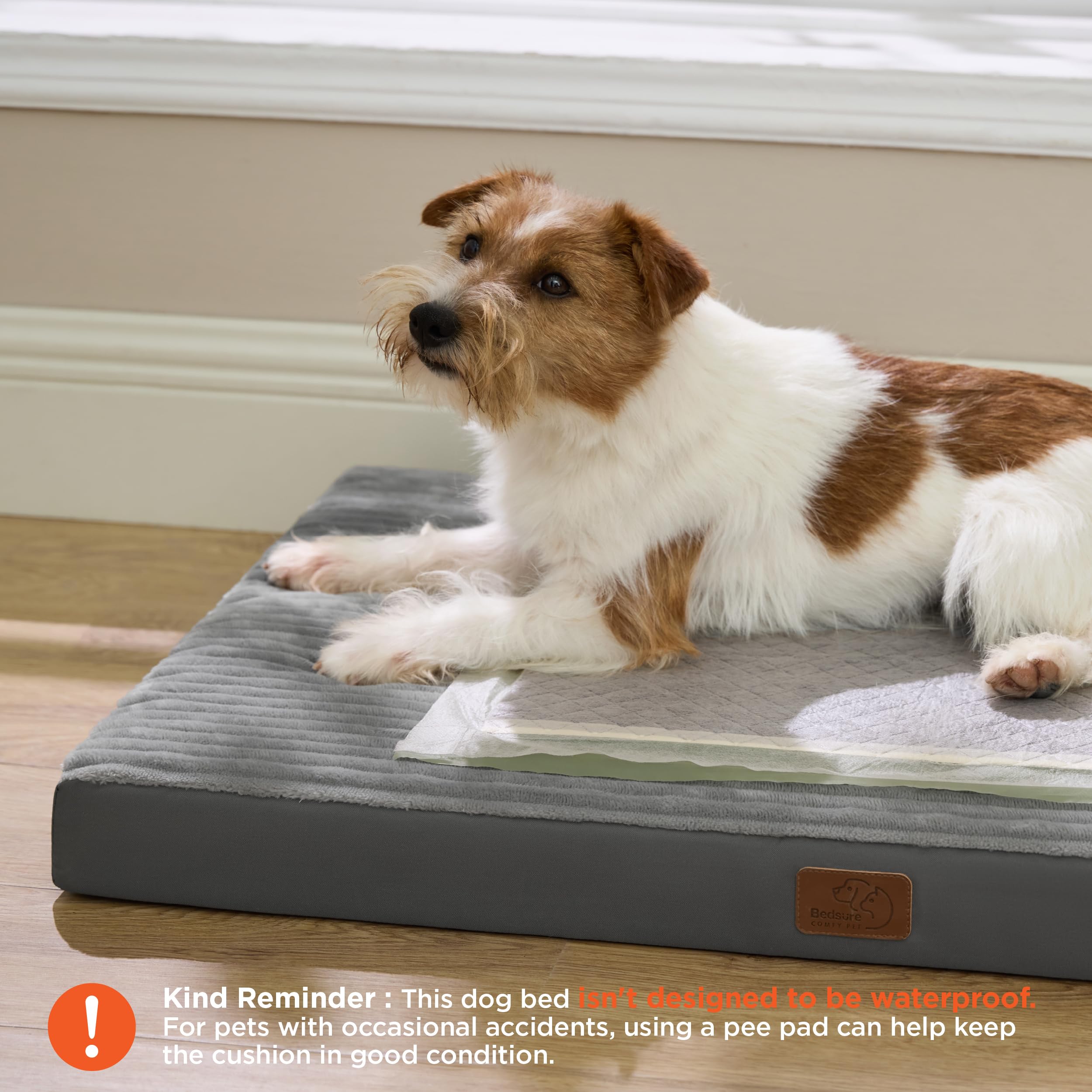 Bedsure Dog Bed Medium Size Dog - Orthopedic Pet Beds with Removable Machine Washable Cover, NOT Waterproof Egg Crate Foam Puppy