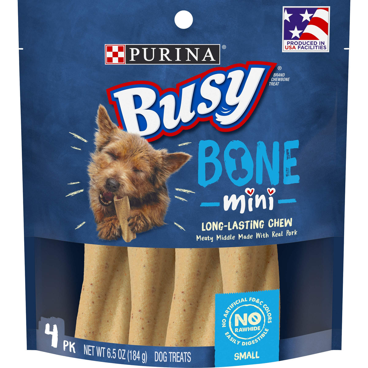 Busy Purina Busy Made In Usa Facilities Small Breed Dog Bones; Mini - (8) 4 Ct. Pouches