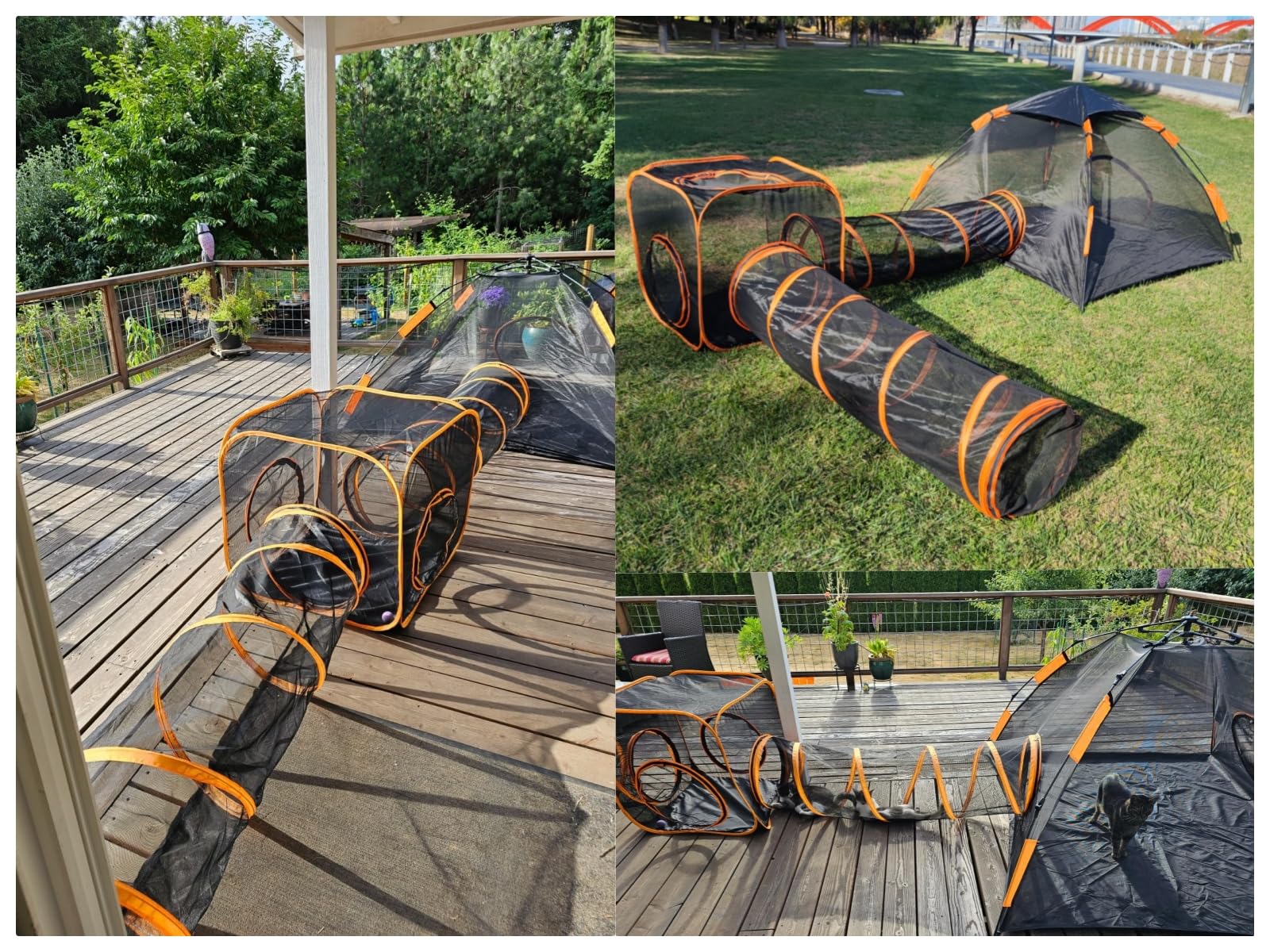 Catio Outdoor Cat Enclosures For Indoor Cats, 4-In-1 Outside Large Playground Include Portable Cat Tent And Tunnel, For Cats And