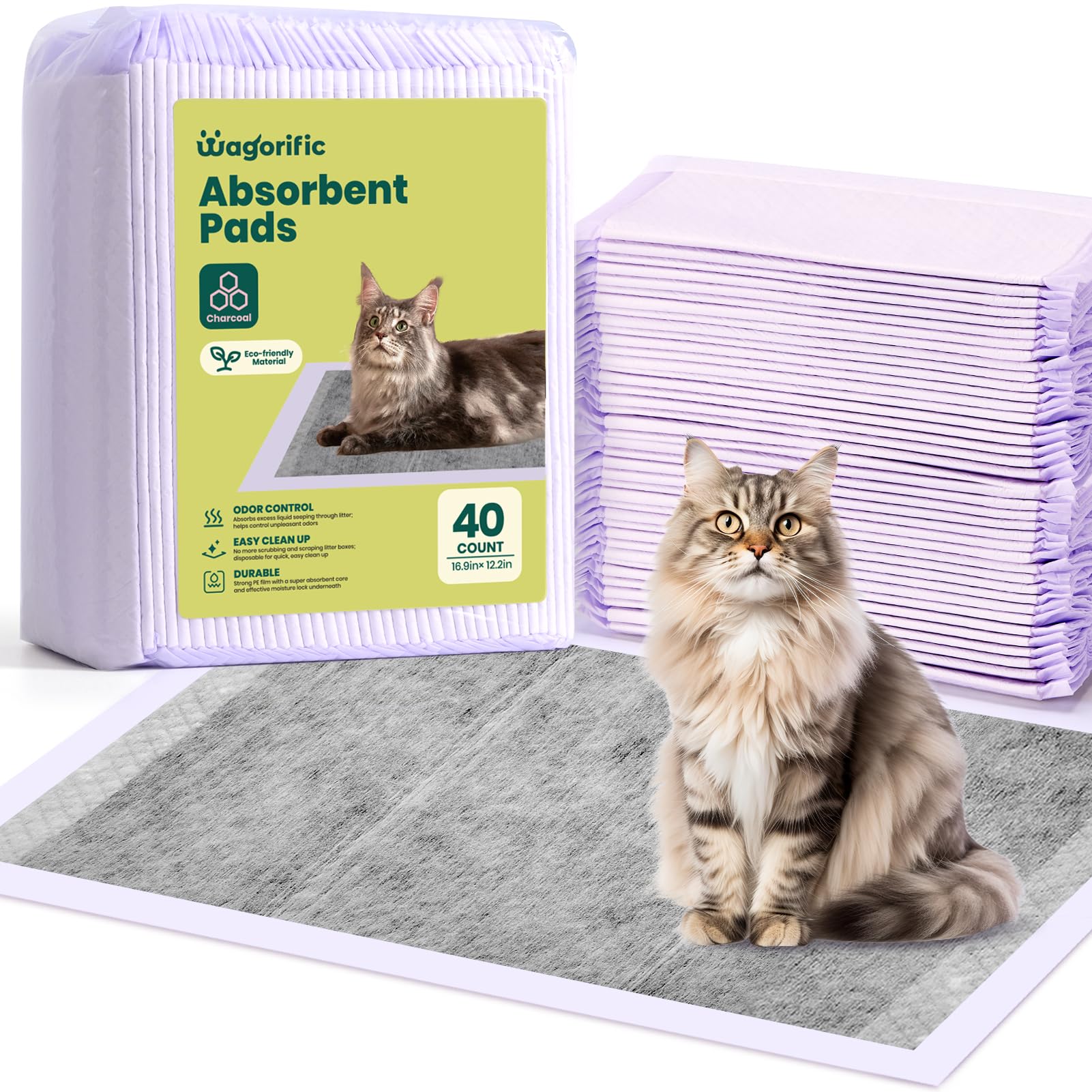 Cat Pads Refills For Tidy Cats Breeze Litter System - Super Absorbent 6-Layer Pads For Odor Control, Activated Carbon - 16.9'' X