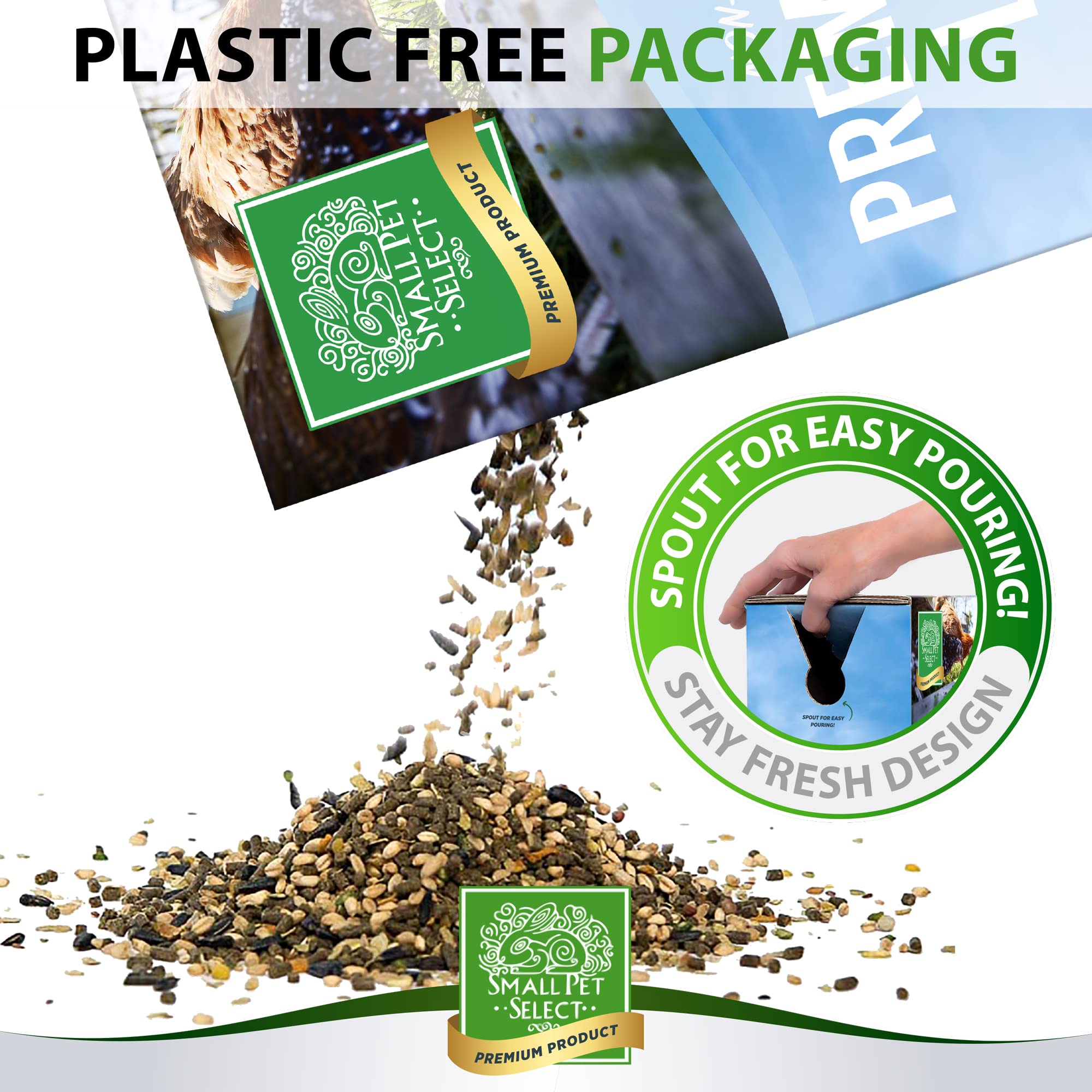 Small Pet Select Chicken Layer Feed Pellets | 18% Protein Level | Corn-Free, Soy-Free, Non-GMO | All Natural US Locally Sourced