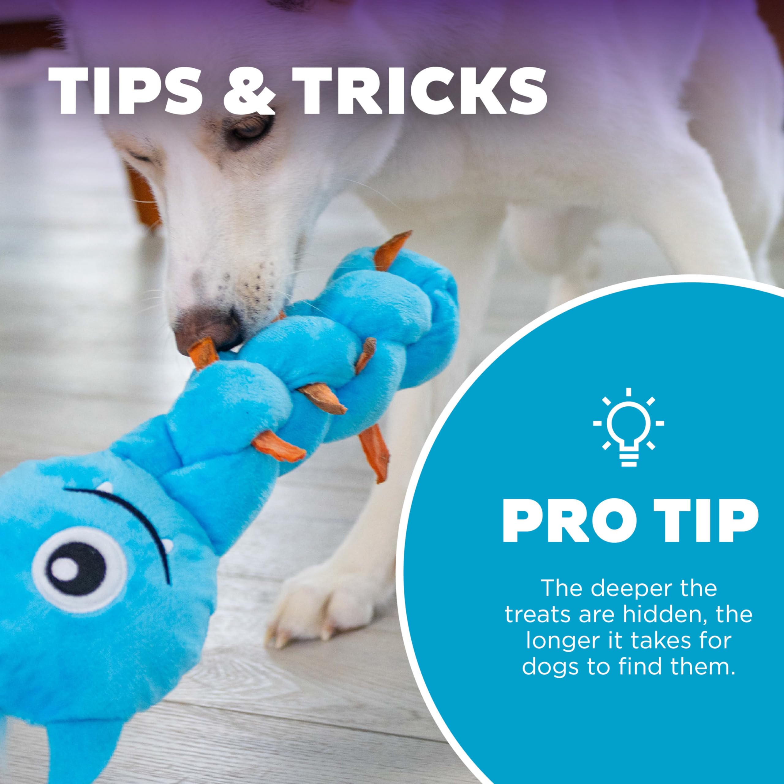 Outward Hound by Nina Ottosson Twistiez Interactive Plush Dog Treat Puzzle, Monster, Blue