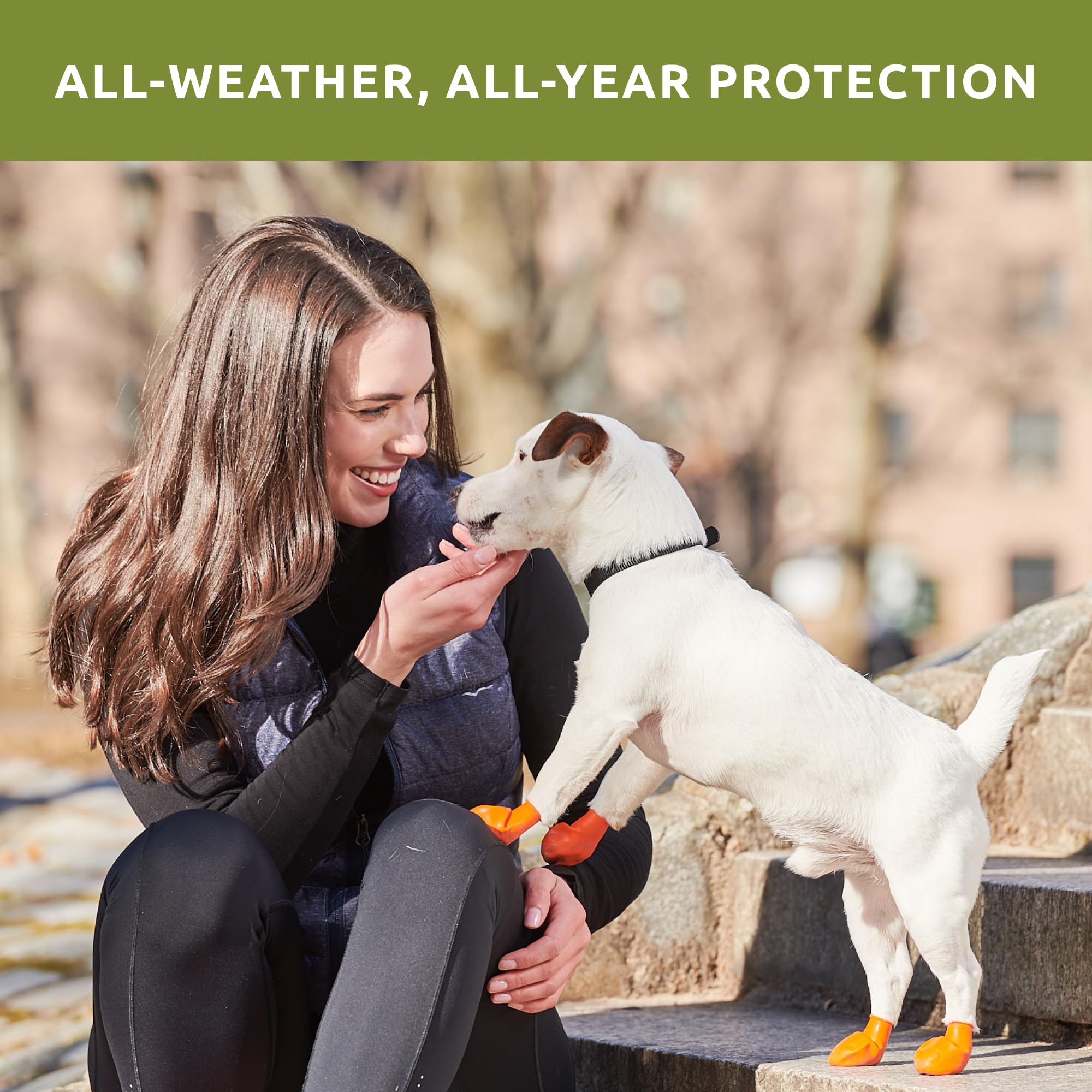 PawZ Rubber Dog Boots for Paws up to 2, 24 Total (2 Packs of 12) - All-Weather Dog Booties for Hot Pavement, Snow, Mud, and Rain