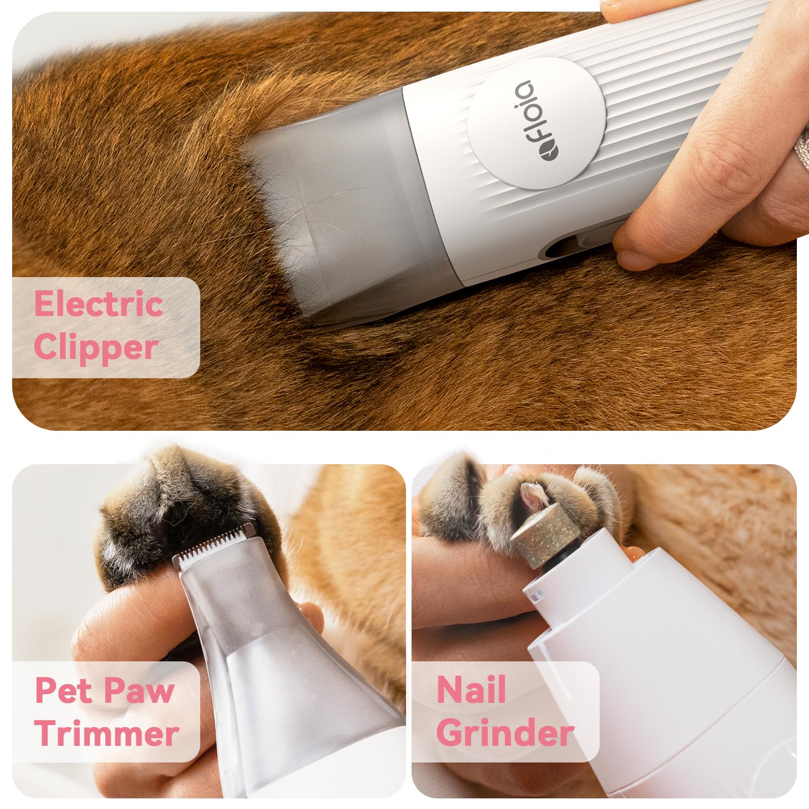 Afloia 6-In-1 Dog Grooming Kit, Pet Grooming Vacuum For Shedding, Dog Hair Vacuum With Clipper Nail Trimmer Grinder, Pet Brush G
