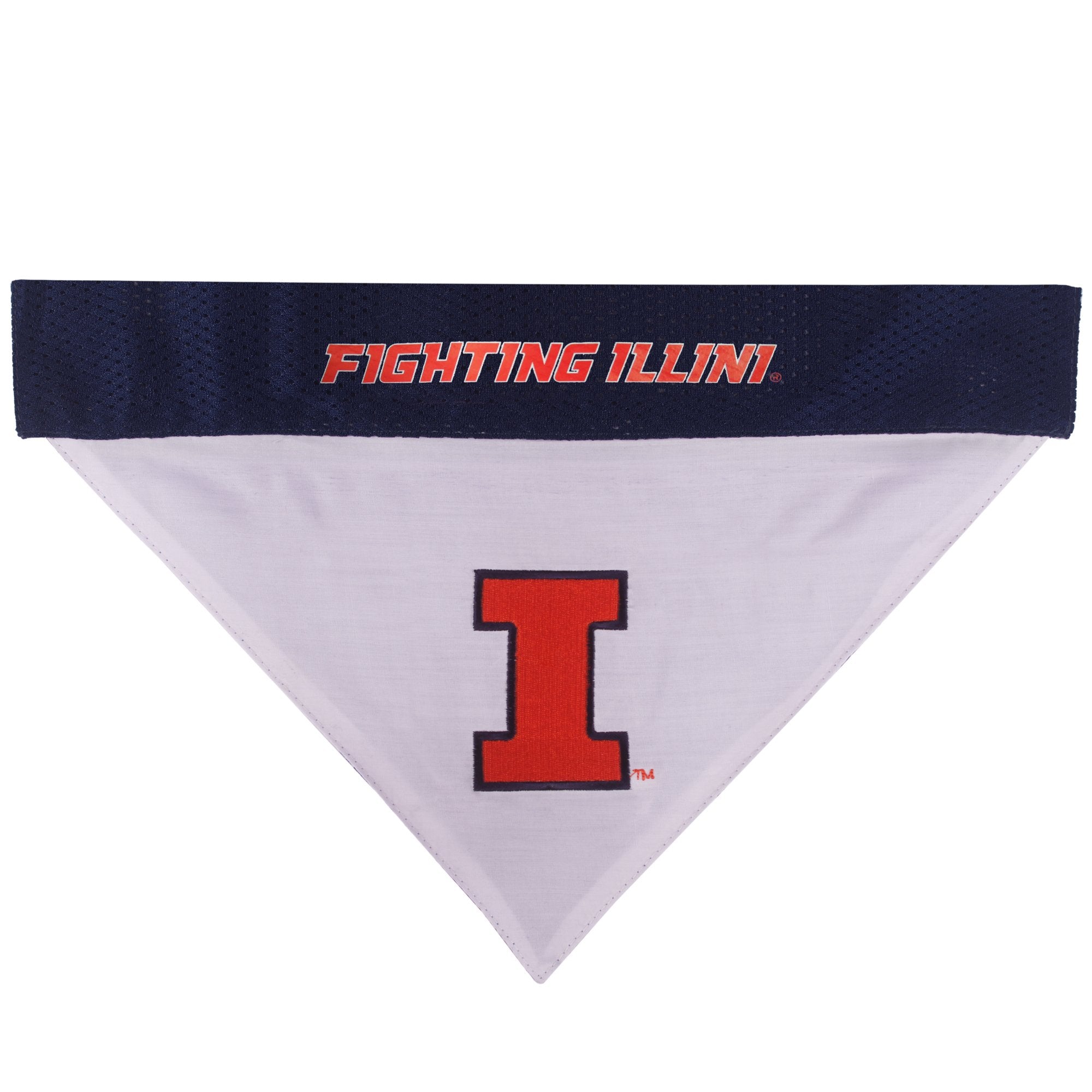 Pets First Collegiate Pet Accessories, Reversible Bandana, Illinois Fighting Illini, Large/X-Large