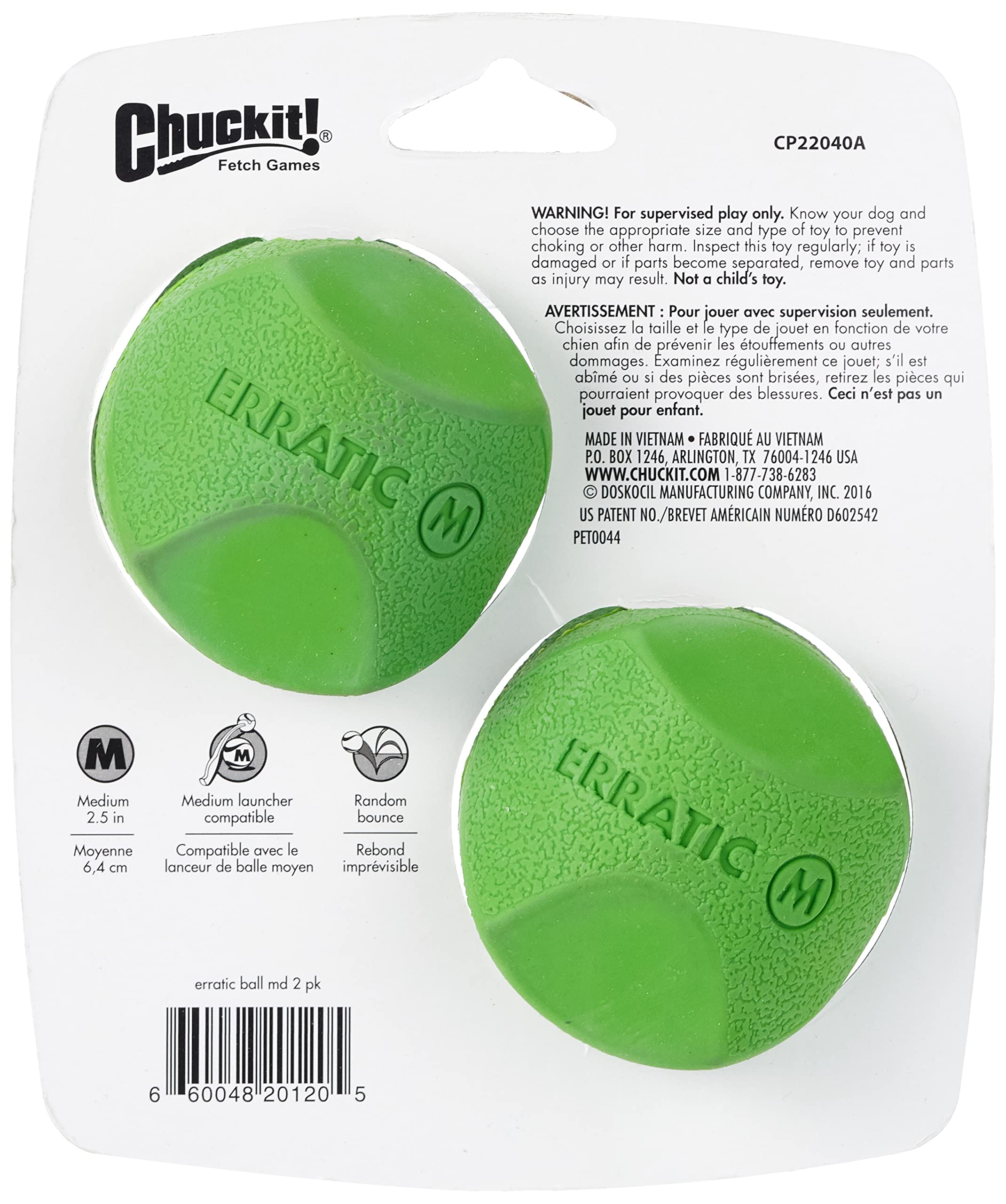 Chuckit! Erratic Rubber Ball, Medium