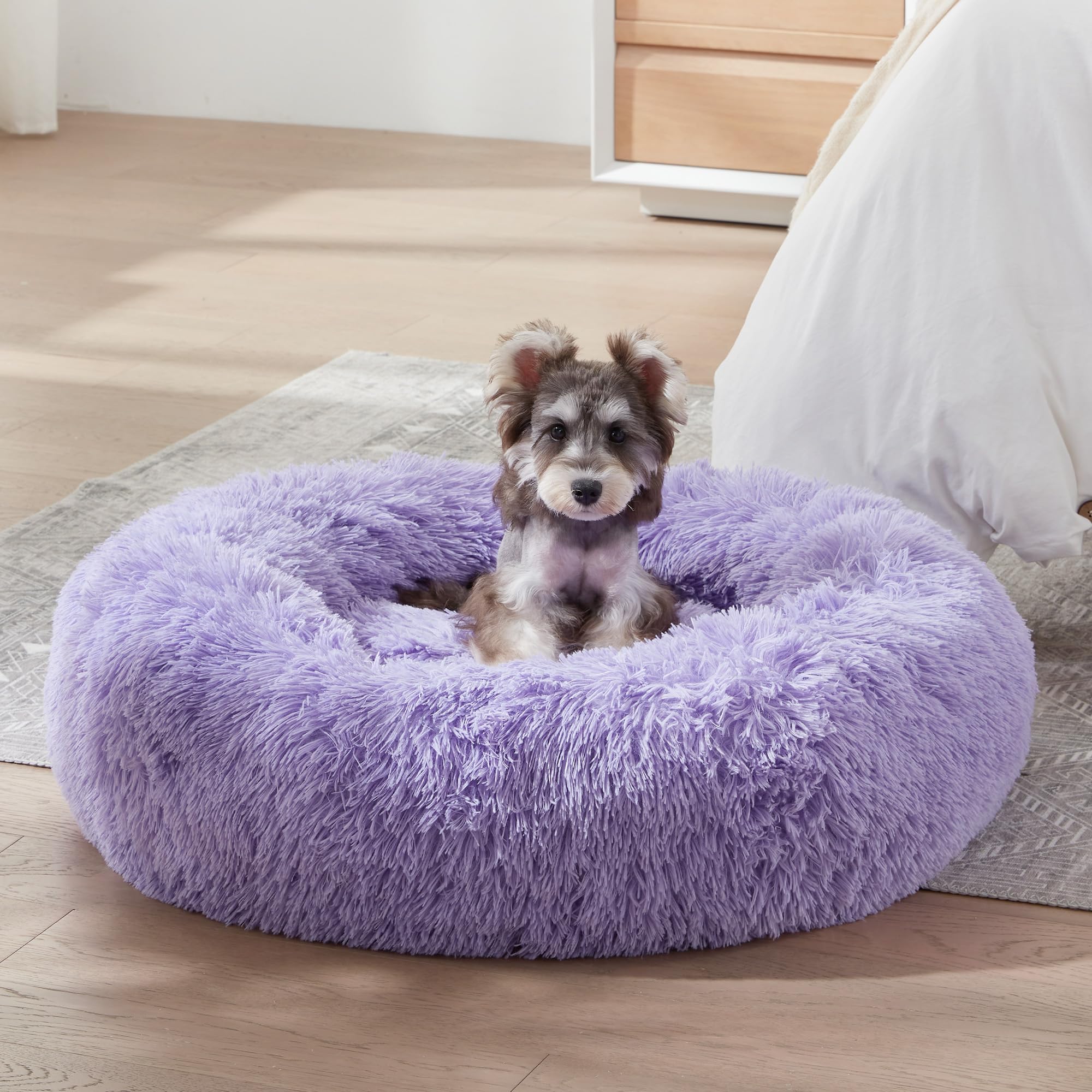 Western Home Faux Fur Dog Bed & Cat Bed (30'', Purple)