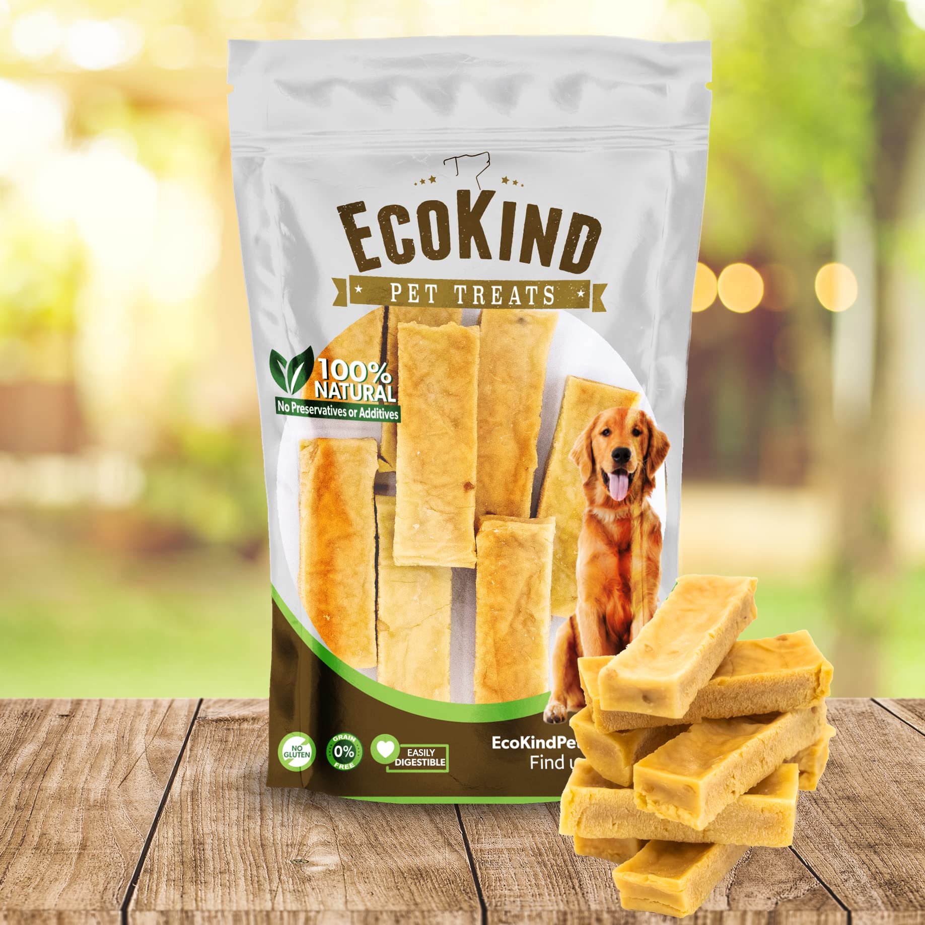 EcoKind Premium Gold Yak Cheese Himalayan Dog Chews, Healthy Dog Treats for Small Dogs, All Natural, High Protein Chew, Peanut B