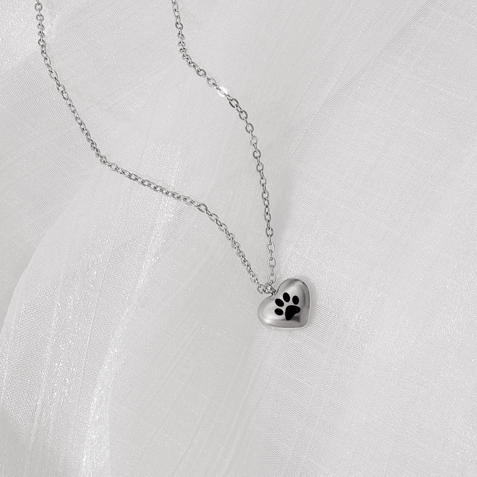 Ripfevurn 3 Pcs Pet Cremation Jewelry Urn Necklaces Bracelet Keychain For Ashes For Women Men Cat Dog Paw Print Ashes Keepsake M