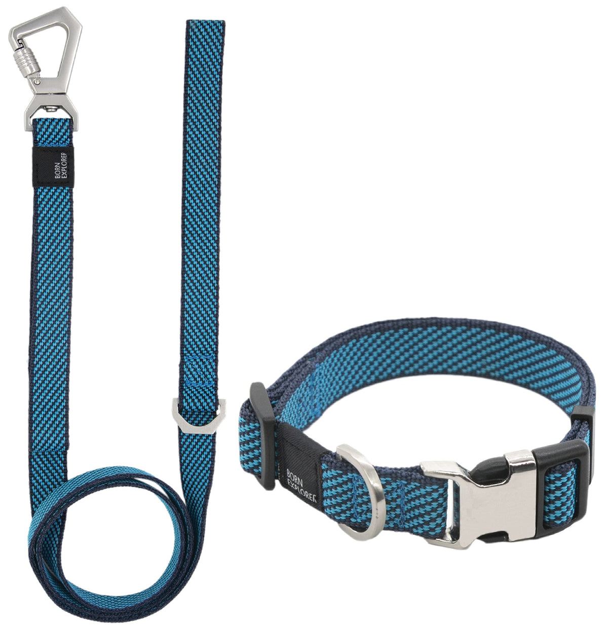 Pet Life Escapade Outdoor Series 2-in-1 Convertible Dog Leash and Collar, LG, Blue