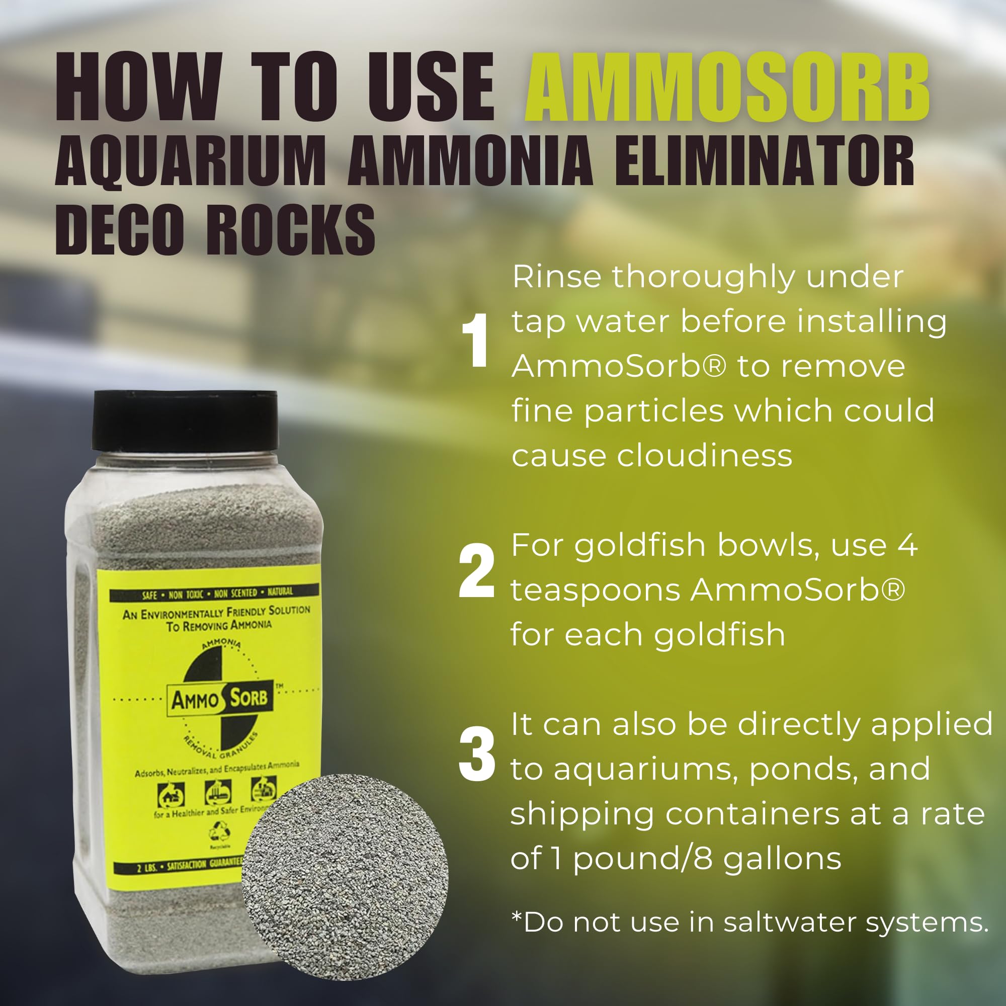 Ammosorb® Eco Aquarium Ammonia Removal Granules 2Lbs