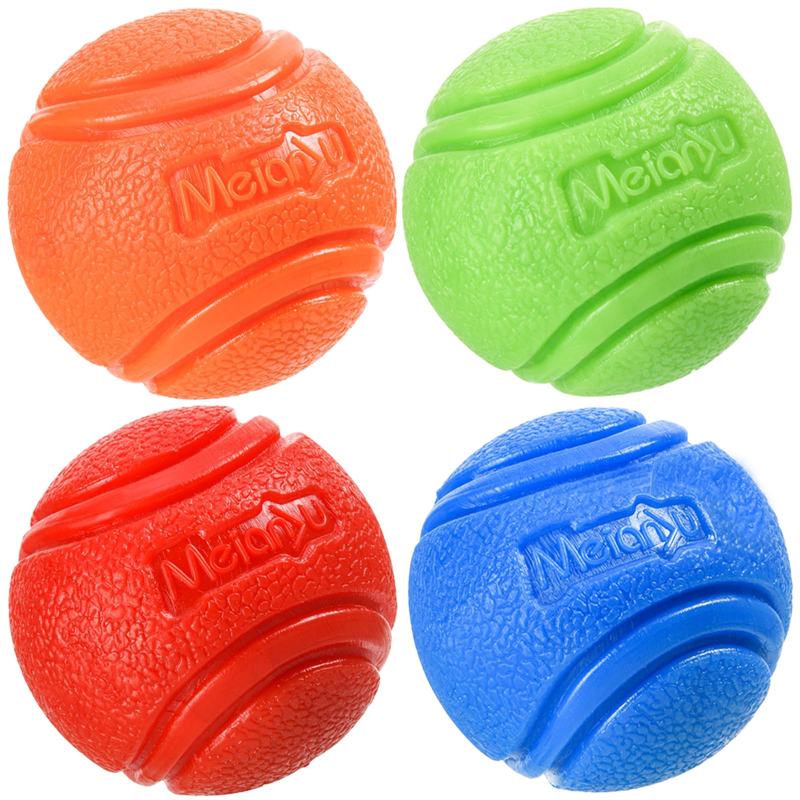 Vitalili Rubber Balls for Dogs Dog Training Ball Water Ball Toy High Bounce Chew Resistant Dog Ball Sets for Medium Large Dogs 6