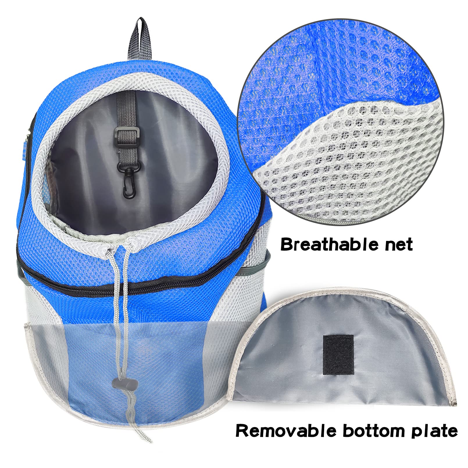 Fhiny Dog Carrier Backpack, Comfortable Doggy Front Backpack Pet Puppy Carrier Travel Pack With Breathable Head Out Design And P