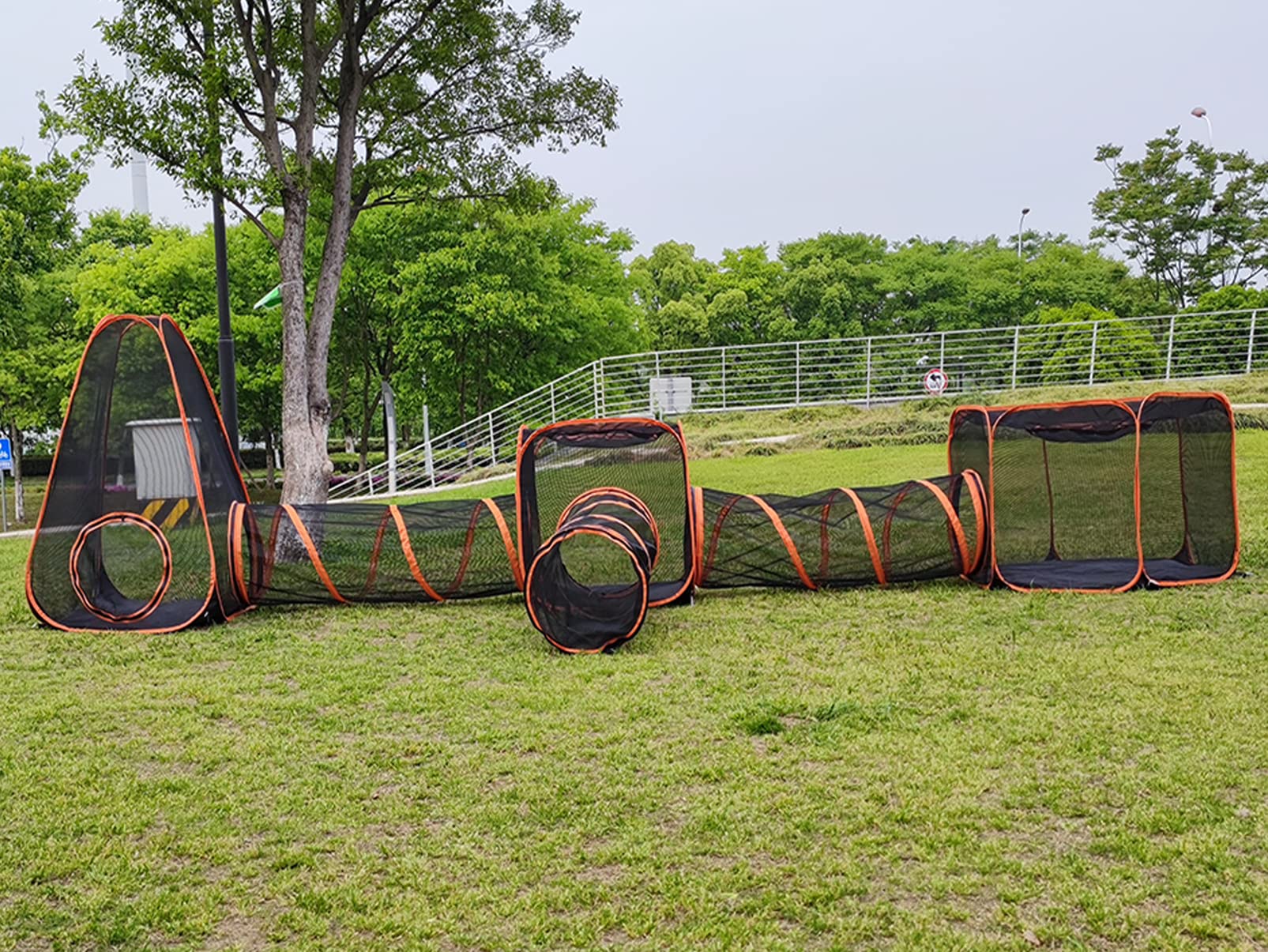 6 In 1 Pet Cat And Dog Tunnel Tent Foldable Pet Tent Outdoor Pop Up Pet Playpen Cage Fences House (Styles 1)