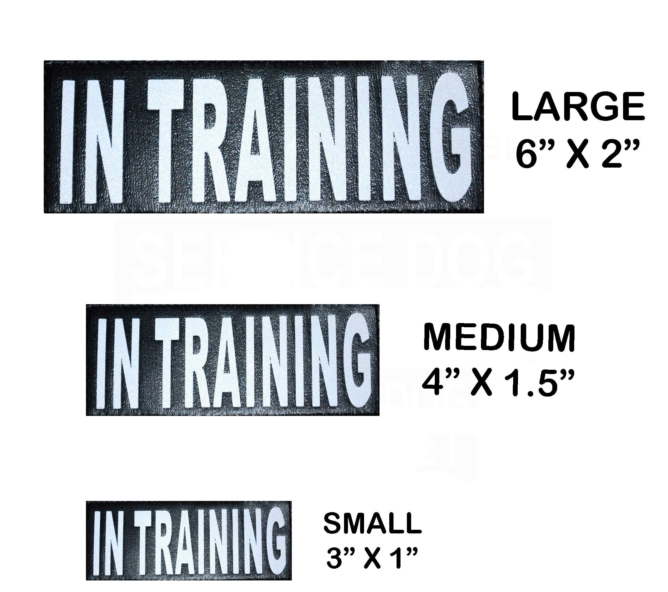 Doggie Stylz Set Of 2 Reflective In Training Removable Patches With Hook Backing For Working Dog Harnesses & Vests. Durable And