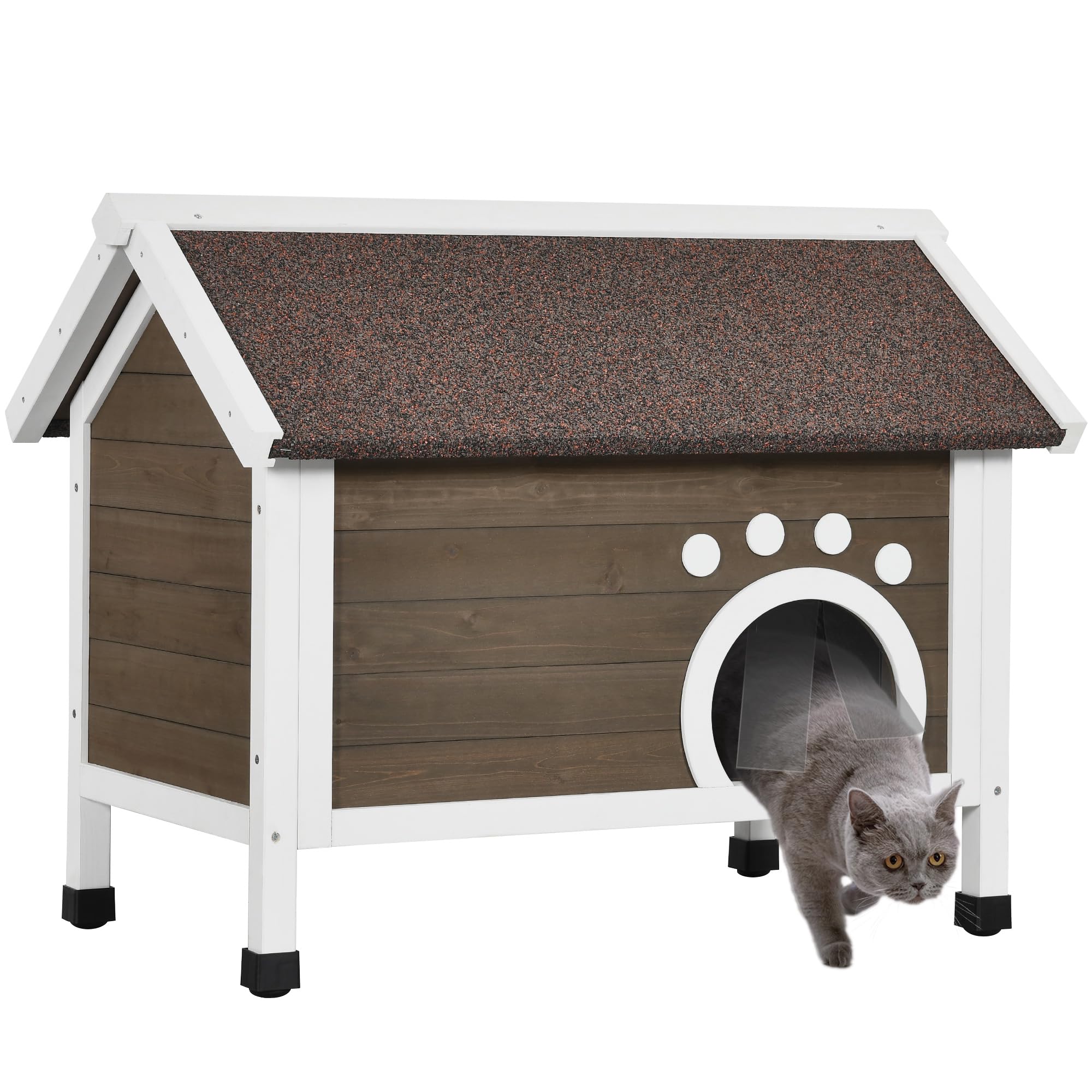 Dwvo Outdoor Cat House Insulated, With All-Round Foam, Large Outside Feral Cat Shelter Weatherproof, Winter Cat House For Multip