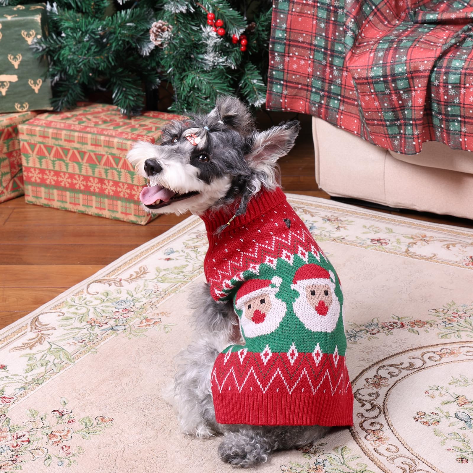 Cutebone Christmas Dog Sweater - Xmas Sweater For Small And Medium Dogs, Pet Winter Pullover Coat For Chihuahua Yorkie Teacup Do