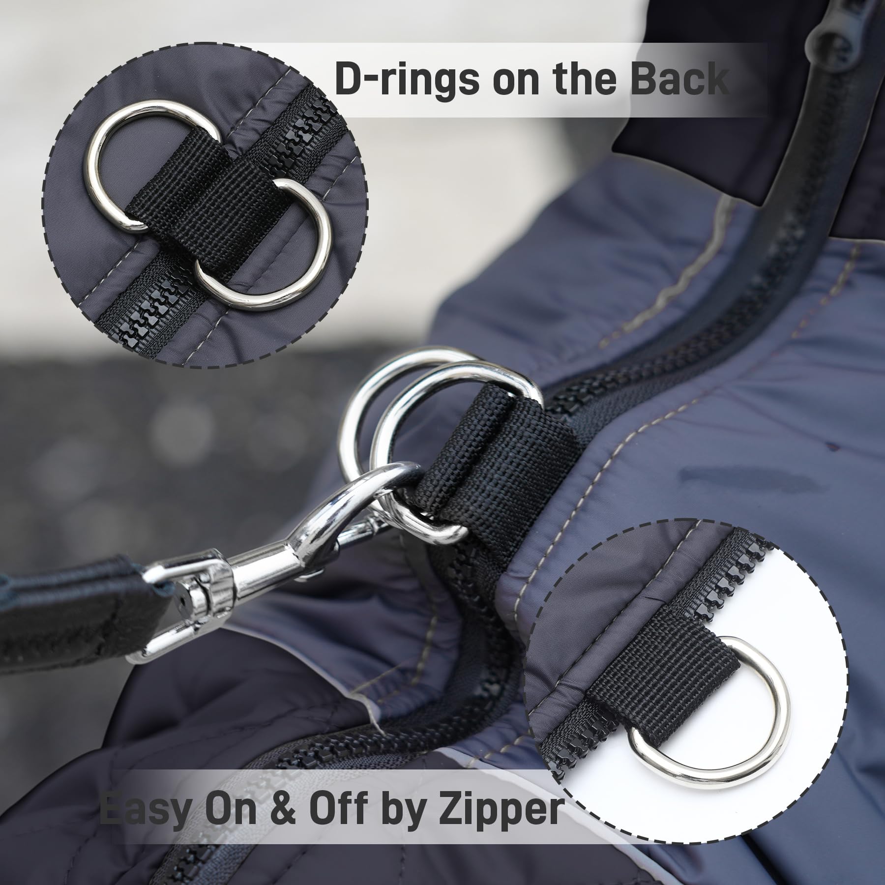 Joydaog Warm Fleece Dog Coats For Small Dogs,D-Rings Waterproof Puppy Jacket For Cold Winter,Black Xs