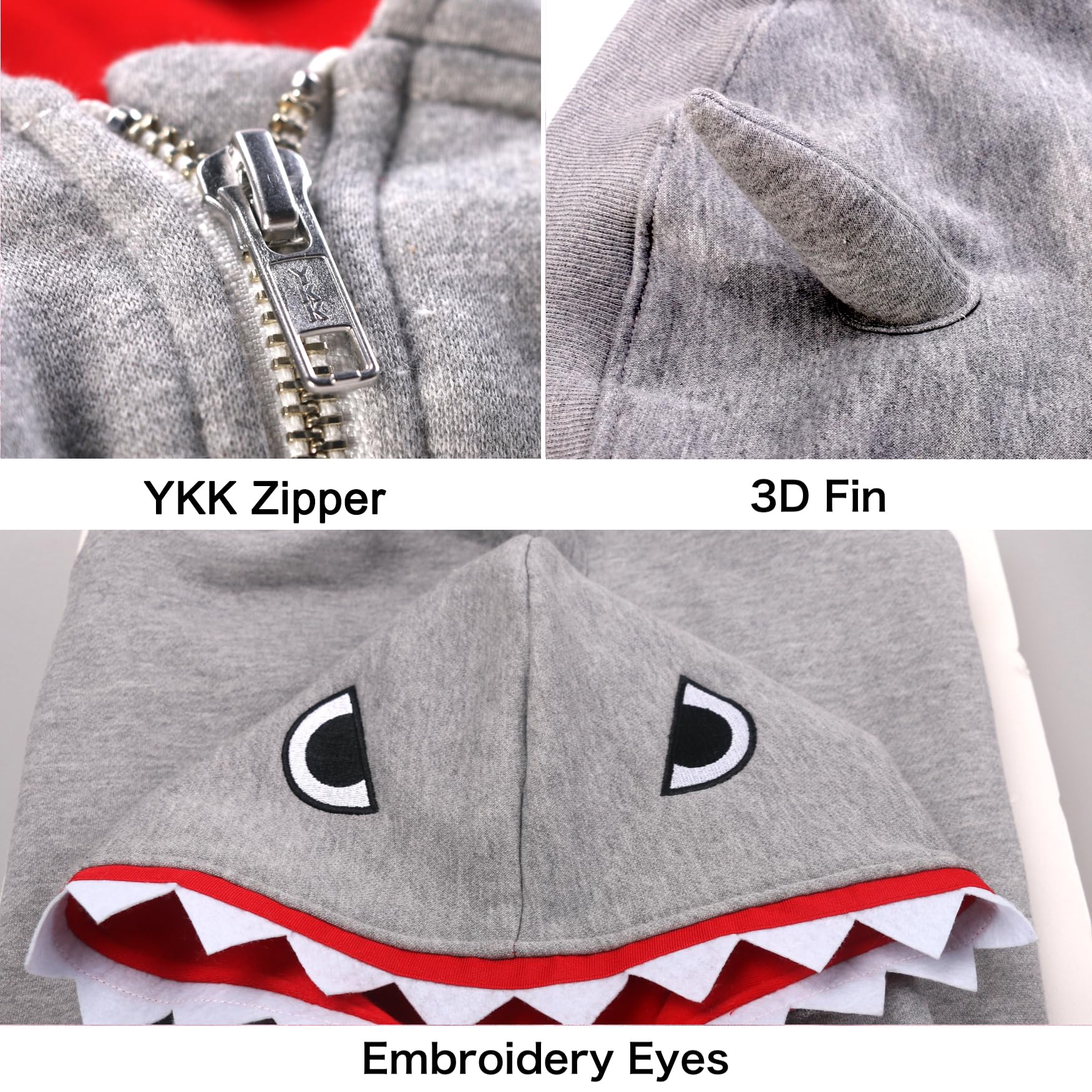 Arunners Shark Christmas Costumes Clothes For Extra Large Dogs Jaws Hoodies Labrador Rottweiler Great Dane, Grey, 6X-Large