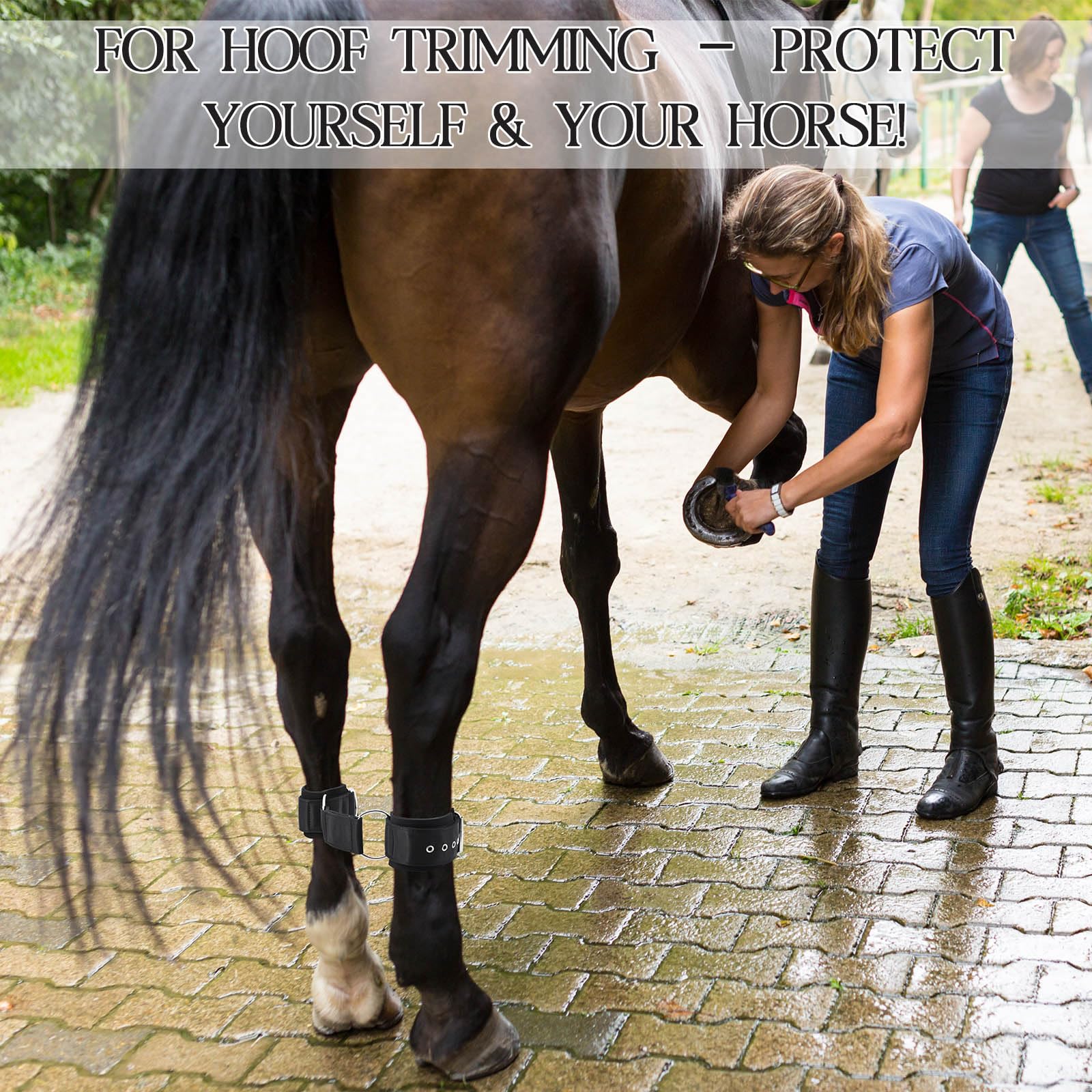 Yeyeplum Neoprene 2-Leg Horse Hobbles Soft Lightweight Adjustable Hobbles for Horses, Hobby Horse Accessories Livestock Secure C