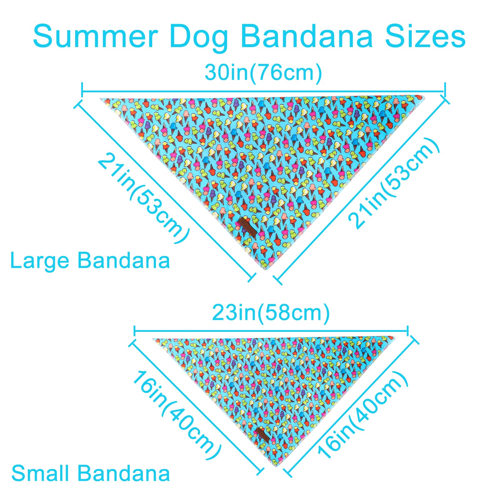 Up Urara Pup Summer Dog Bandana, Hawaii Bandana For Small Medium Dog, Cute Blue Puppy Bandana, Cotton Adorable Pet Triangle Bid
