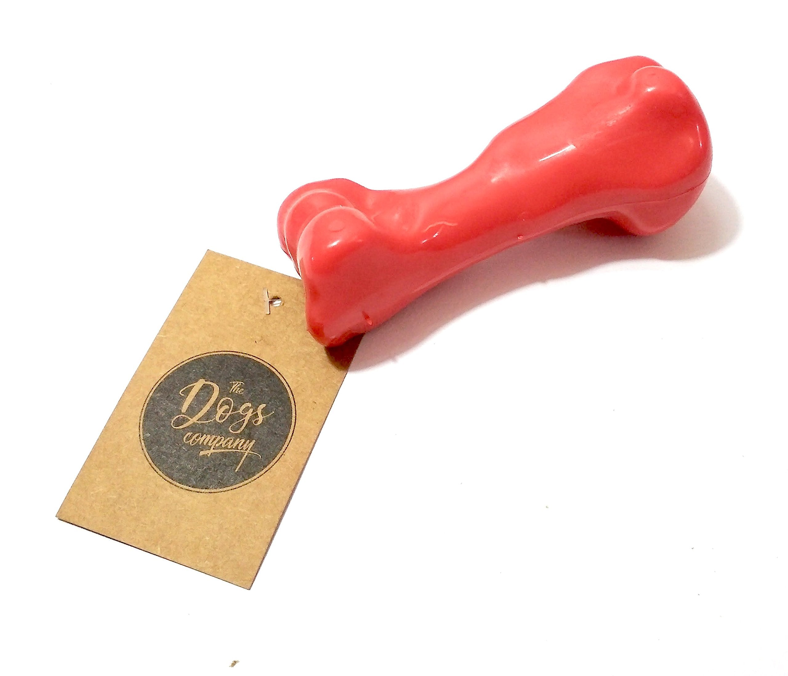 The Pets Company Natural Rubber Dog Bone Chew Toy, Puppy Teething Toy, 4 Inches, Colour May Vary