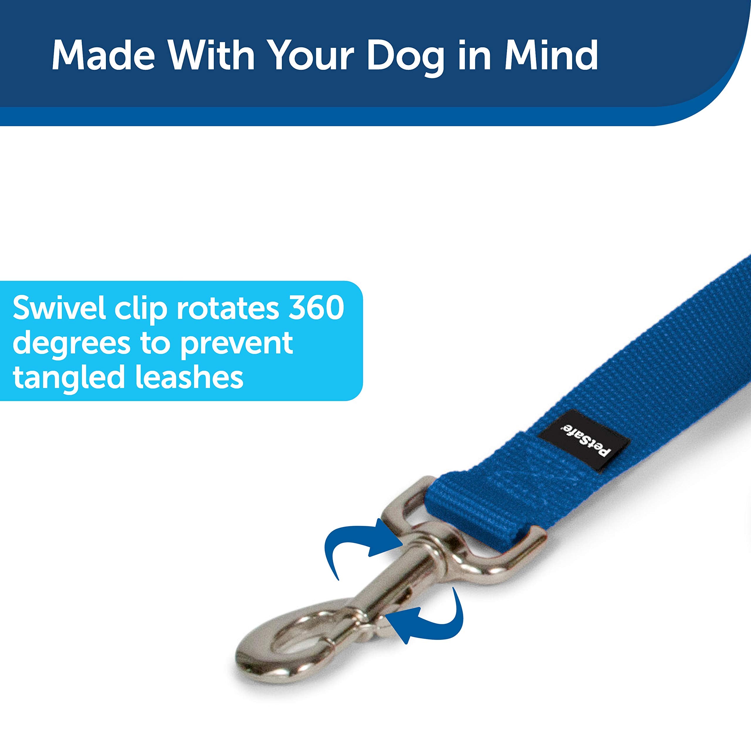 Petsafe Nylon Dog Leash - Strong, Durable, Traditional Style Leash With Easy To Use Bolt Snap - 3/4 In. X 6 Ft., Royal Blue