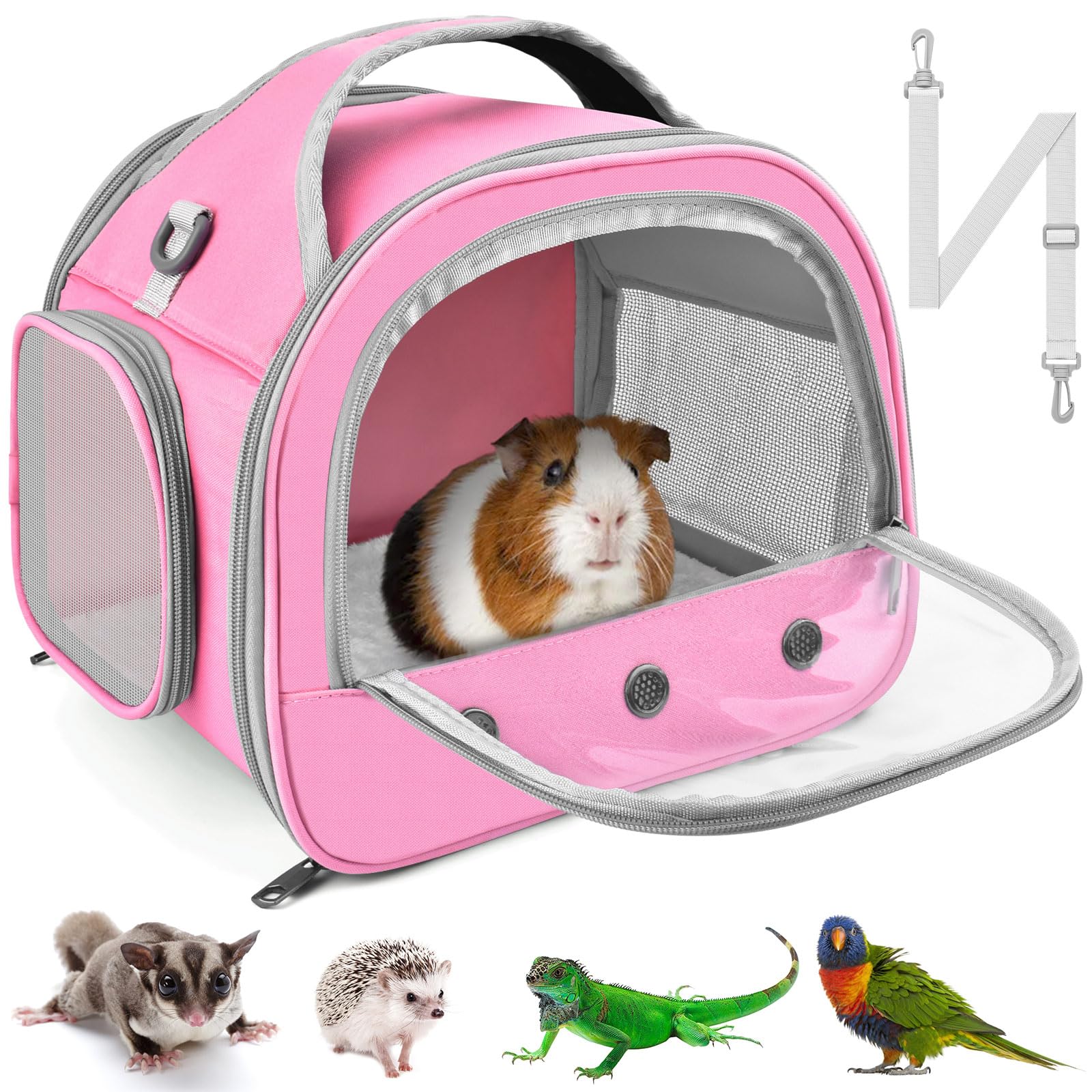 Bissap Guinea Pig Carrier Bag, Portable Small Animal Carrier Pouch For Hamster Chinchilla Bunny Hedgehog Lizard Bearded Dragon B