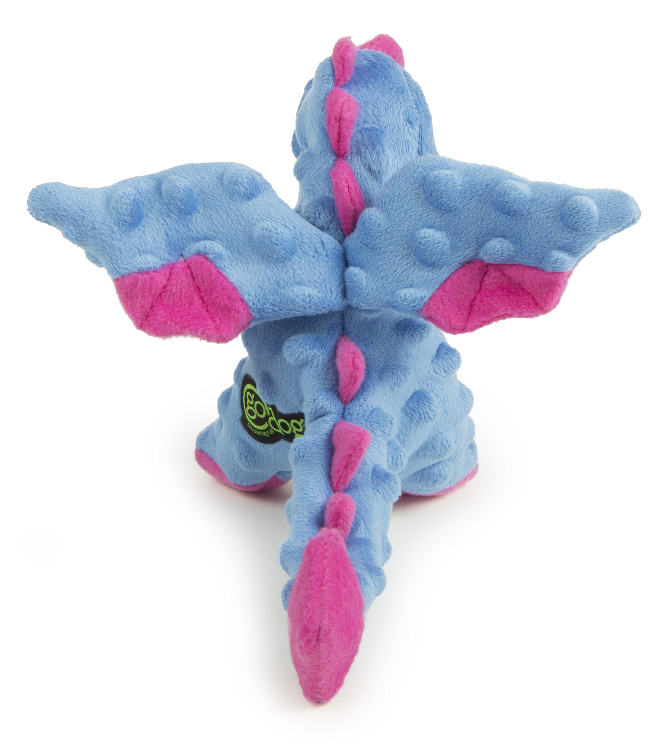 Godog Bubble Plush Dragons Squeaky Dog Toy, Chew Guard Technology - Periwinkle, Small
