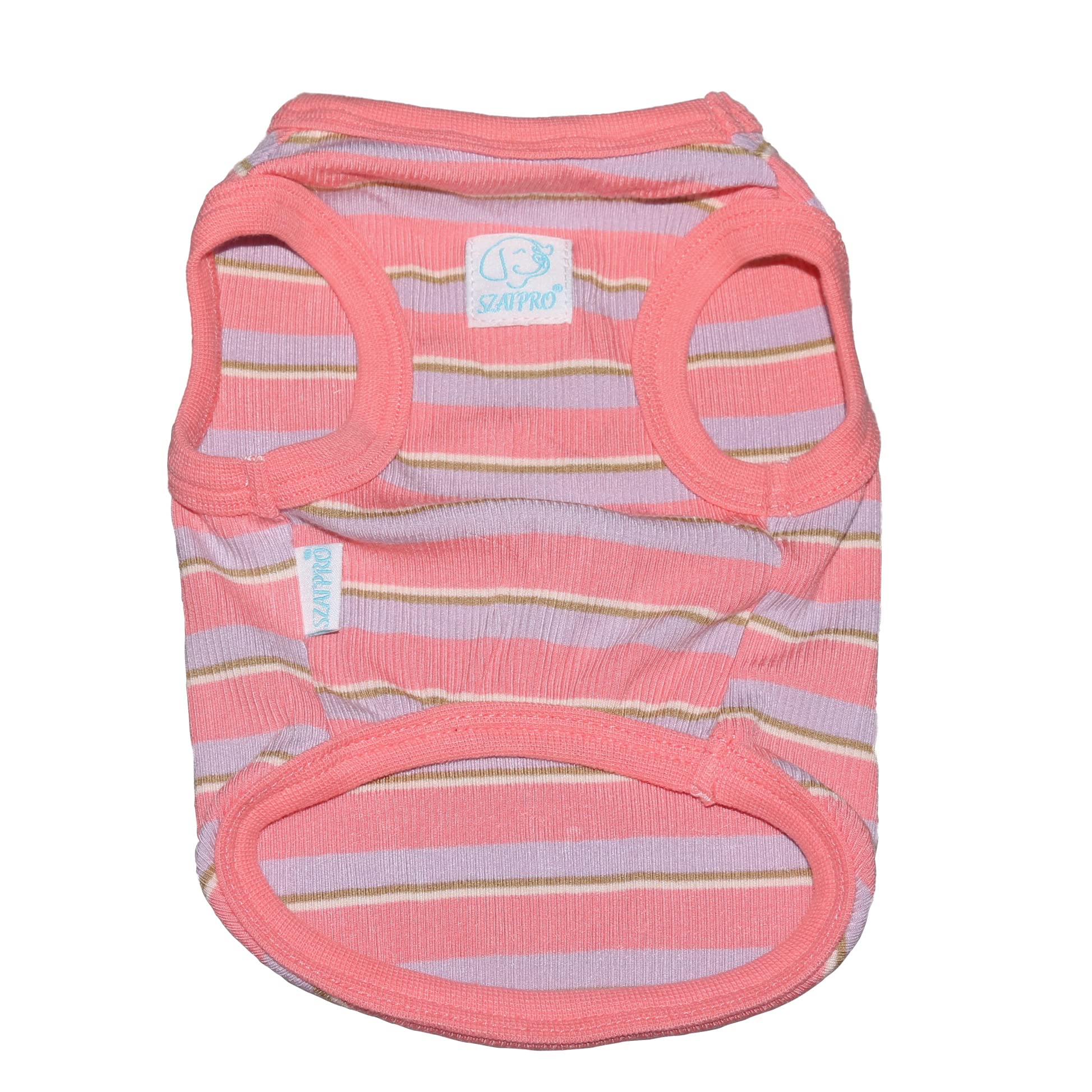 Szat Pro Striped Teacup Pet Dog T-Shirts, 100% Cotton Tank Vest For Small Dogs And Cats, Sleeveless Puppy Clothes For Chihuahua 