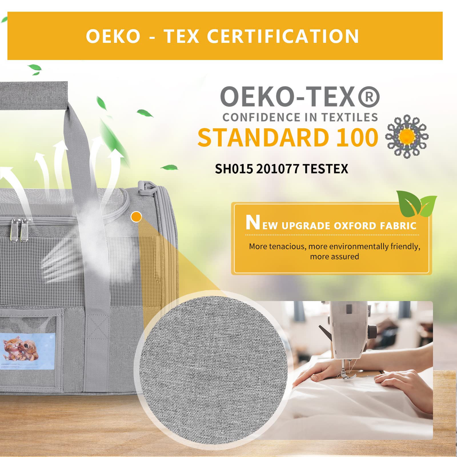 Seclato Pet Carrier Airline/Tsa Approved Small Dogs, Kitten, Carriers For Small Medium Cats Under 15Lb, Collapsible Soft Sided Cat Travel Carrier-Grey