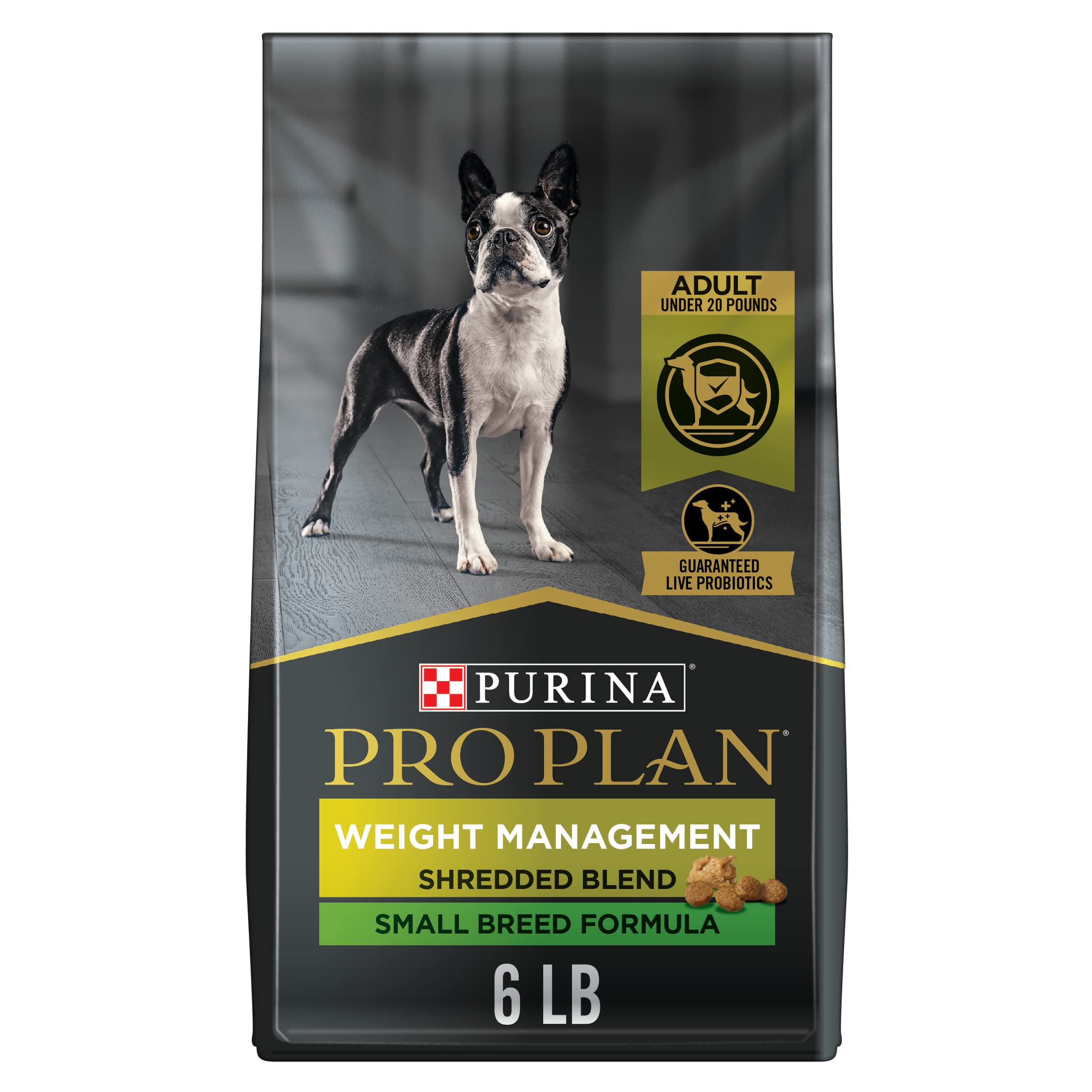 Purina Pro Plan Small Breed Weight Management Dry Dog Food, Shredded Blend Chicken and Rice Formula - 6 lb. Bag
