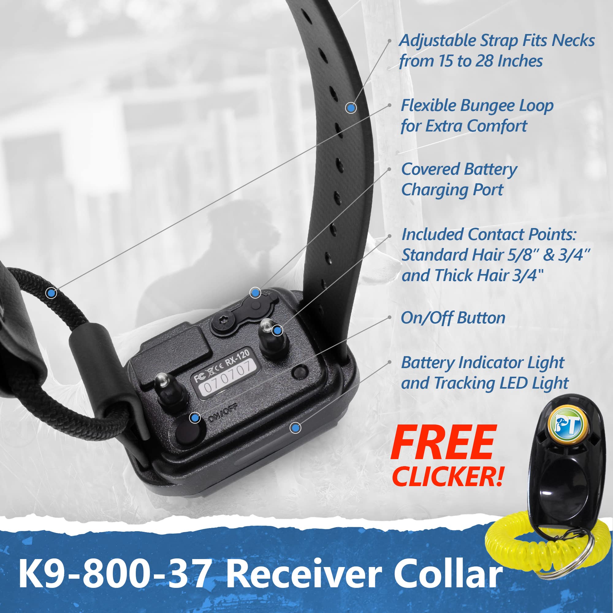 Educator K9-800 K9 Handler Professional E-Collar Dog Training Collar With Remote - Up To 1 Mile Range, Waterproof, Rechargeable,