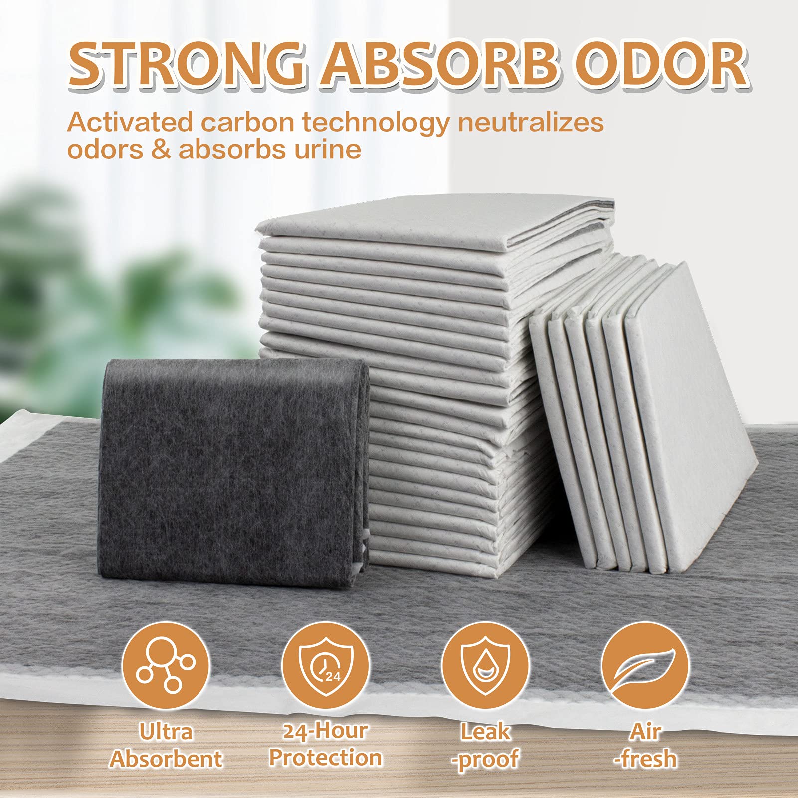 Hidoggyld Dog Pee Pads Extra Large 28' X 34', 30 Count, Charcoal Puppy Pads Xl, Potty Pet Training Pads With Adhesive Sticky Tape, Super Absorbent & Leak-Proof Disposable Pad For Doggies