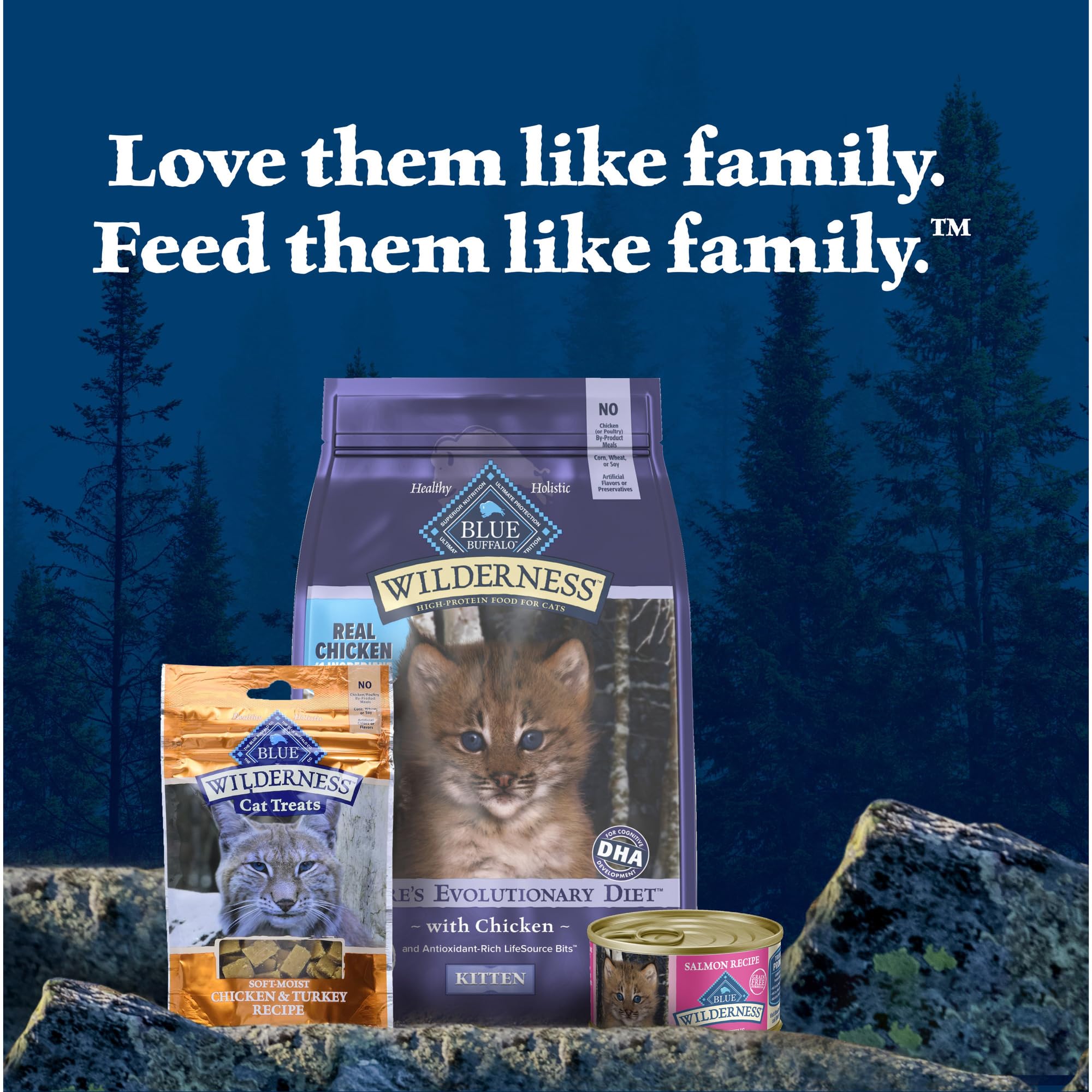Blue Buffalo Wilderness Natural High Protein Grain Free Salmon Pate Wet Food for Kittens, 3 oz., Case of 24
