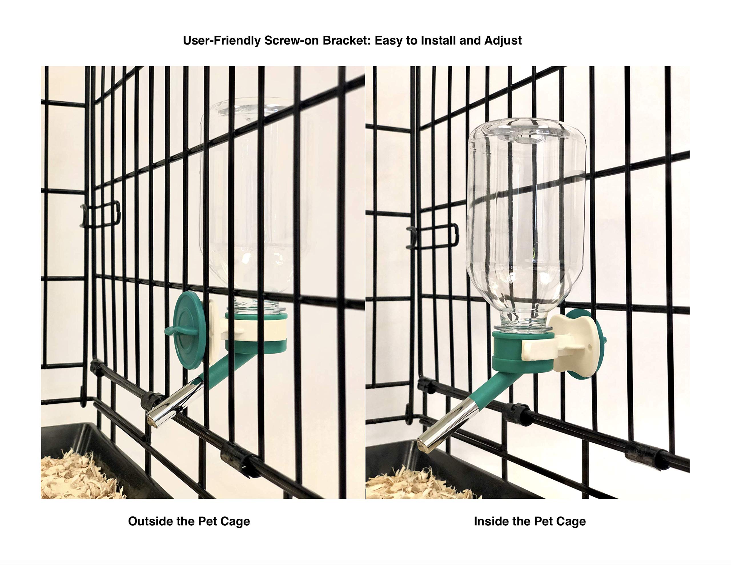 Choco Nose Patented No-Drip Water Bottle/Feeder For Guinea Pigs/Hamsters/Bunnies/Ferrets/Other Small Pets, Critters And Animals - For Cages, Crates Or Wall Mount. 10.2Oz. Nozzle 10Mm, Green (C128)