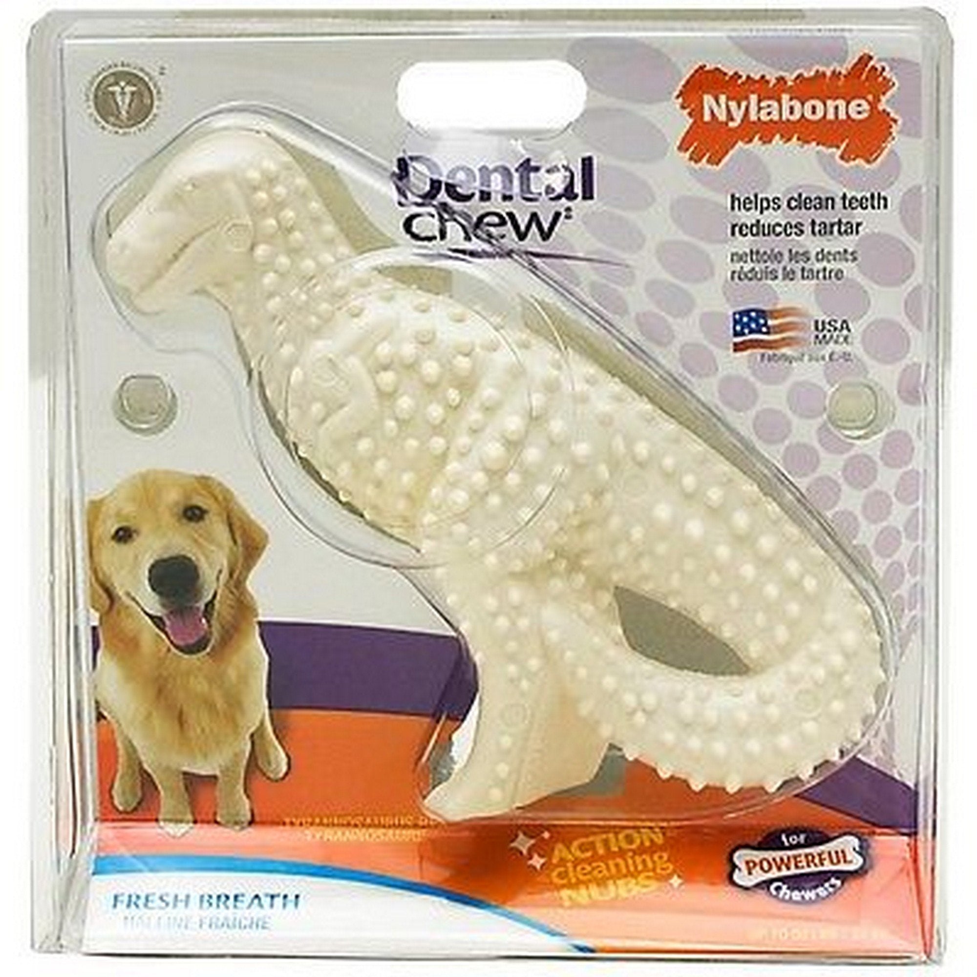 Nylabone Dura Chew Original Flavored Dental Dinosaur Chew Toy, Dinosaur Style Varies