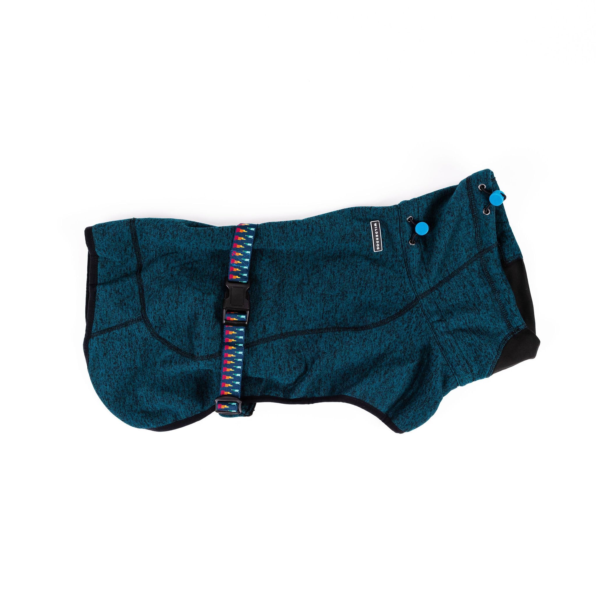 Wilderdog Fleece Dog Jacket With Neoprene Neck Gaiter - Medium - Pacific Blue
