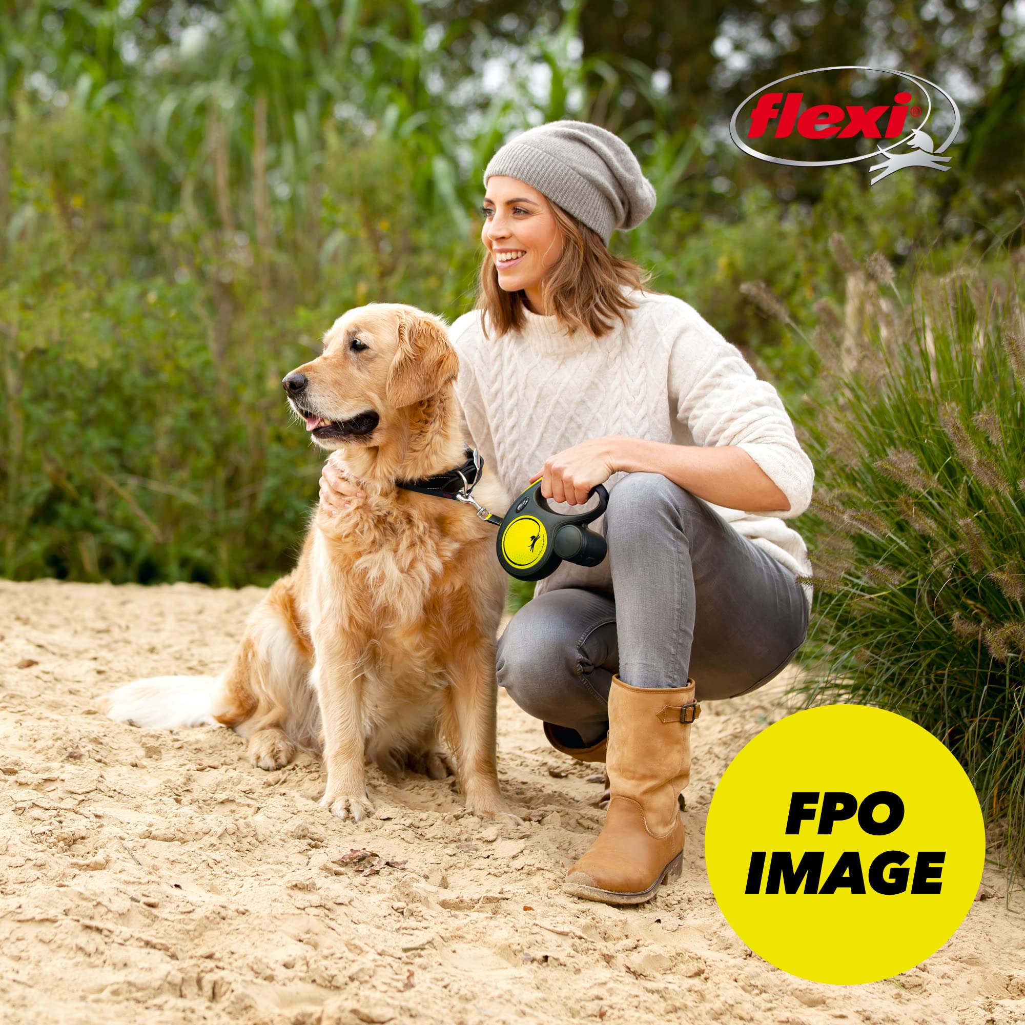 Flexi Giant Tape Retractable Dog Leashes For Large Dogs Upto 110 Lbs. – 26 Ft., Black | Tangle Free Pet Walking Leash With One-Handed Brake, Pause, Lock | German Quality Product