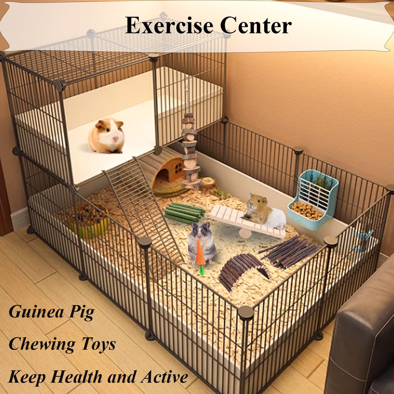 Grddaef Hamster Toys, Guinea Pig Chew Toys Small Animal Enrichment Toys Cage Accessories For Chinchilla Gerbils Rats Bunny Mouse