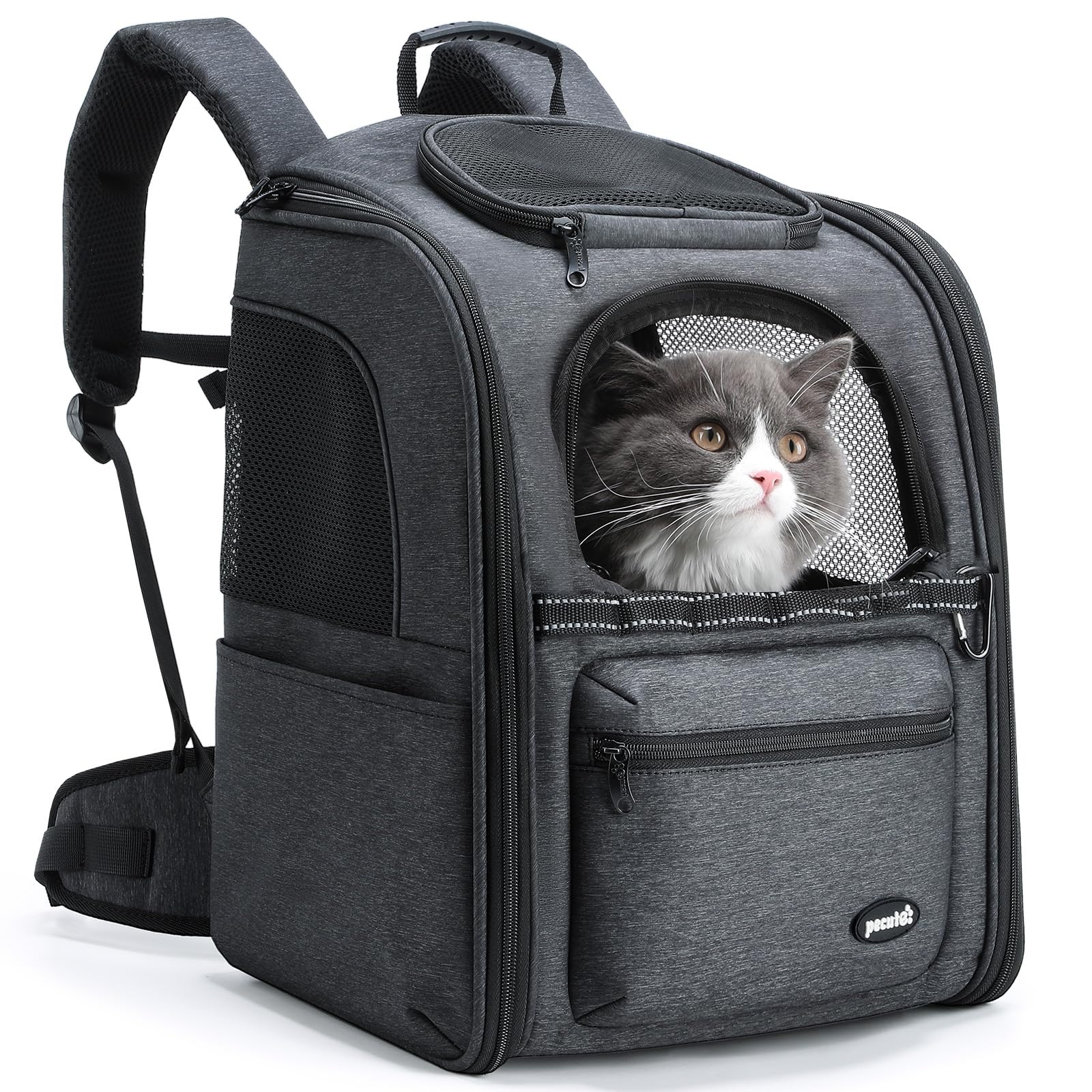 Pecute Cat Backpack Carrier, 30% Energy Saving Cat Backpack For Small Dogs, Cat Carrier Backpack For Puppy Kitty, Foldable Ergon